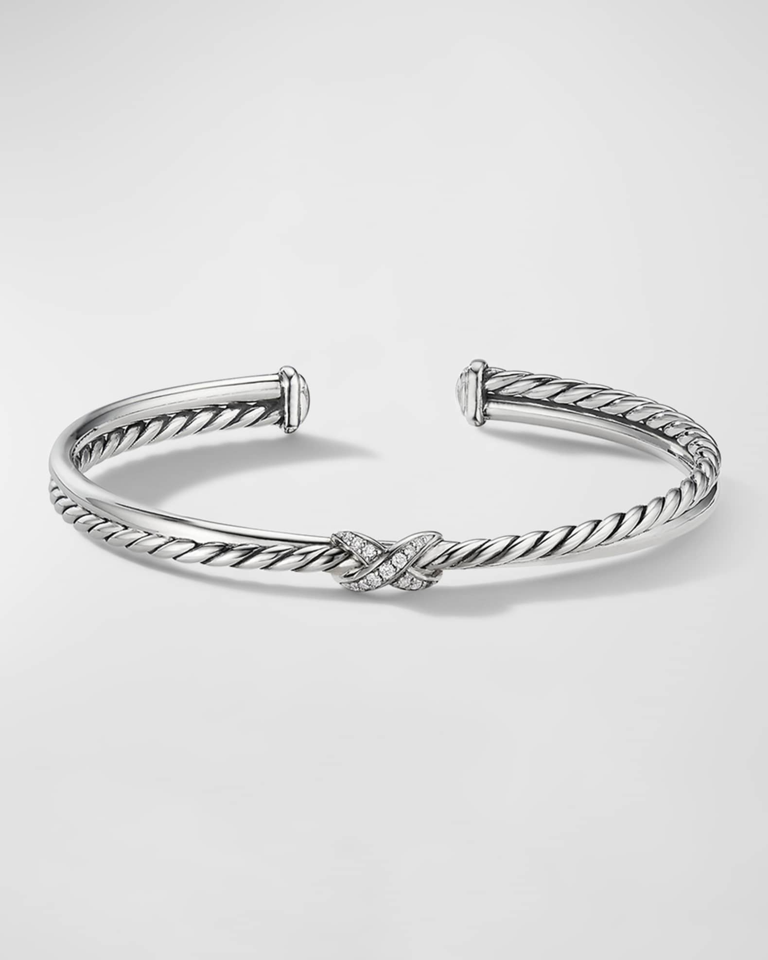 Petite X Center Station Bracelet with Pave Diamonds 1