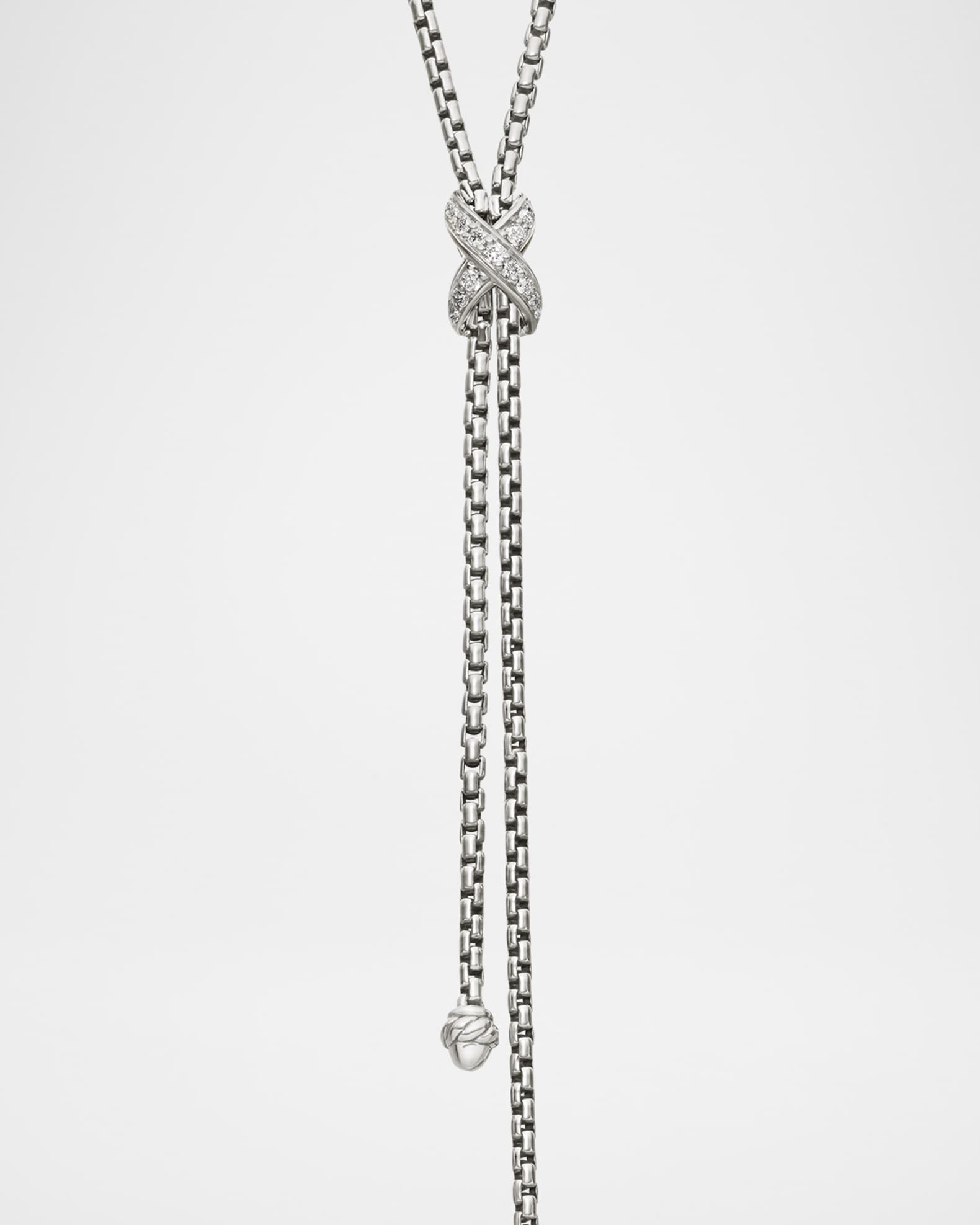David Yurman Petite X Lariat Y Necklace with Pave Diamonds