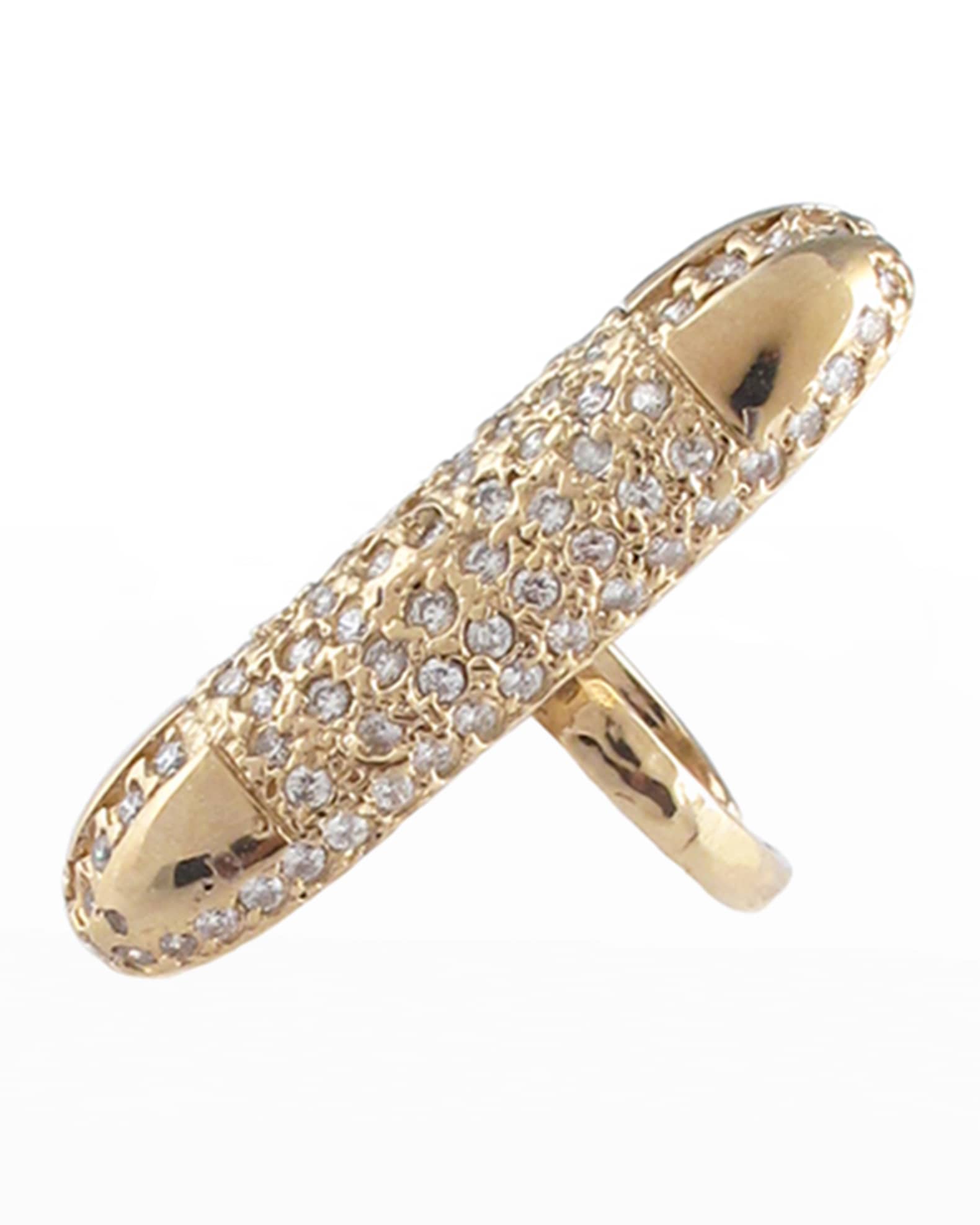 Devon Leigh Diamond Illusion Gold Bullet Ring, Adjustable Size | Neiman ...