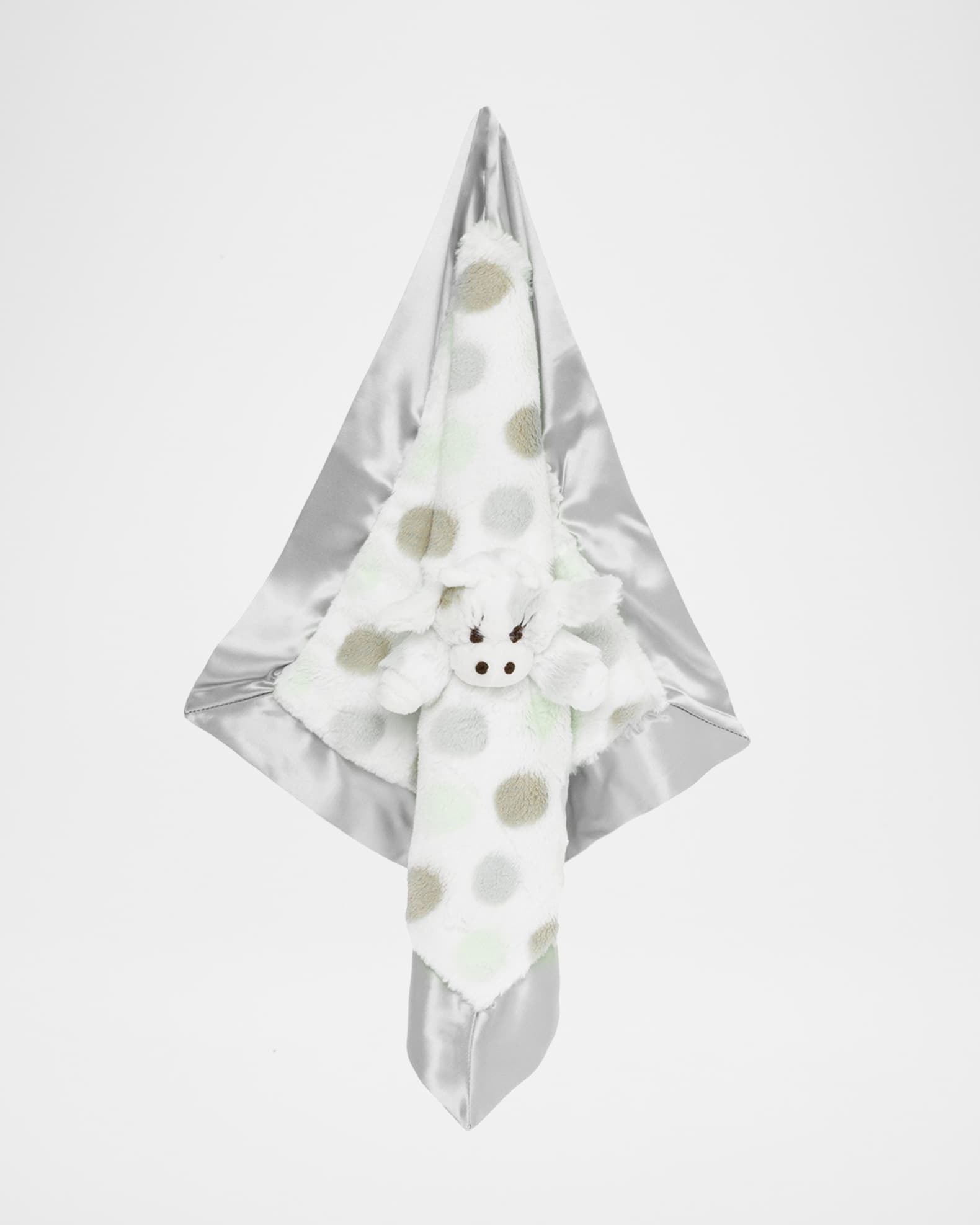 Little Giraffe Dotted Plush Baby Blanky, Silver 0