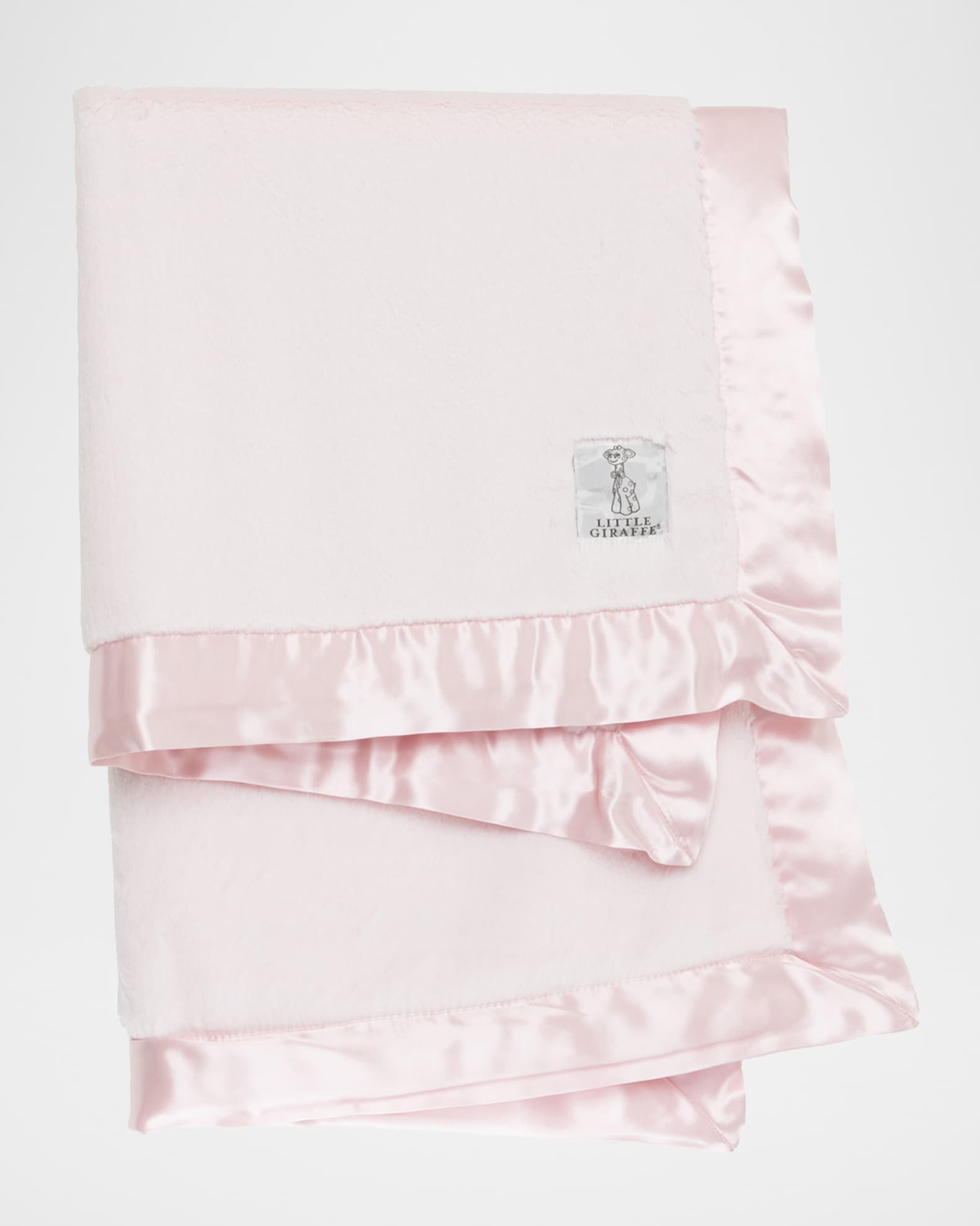 Little Giraffe Luxe Solid Plush Baby Blanket w/ Satin Border