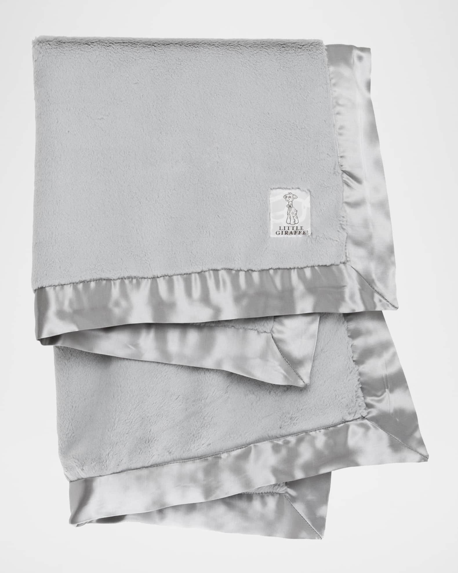 Little Giraffe Luxe Solid Plush Baby Blanket w/ Satin Border