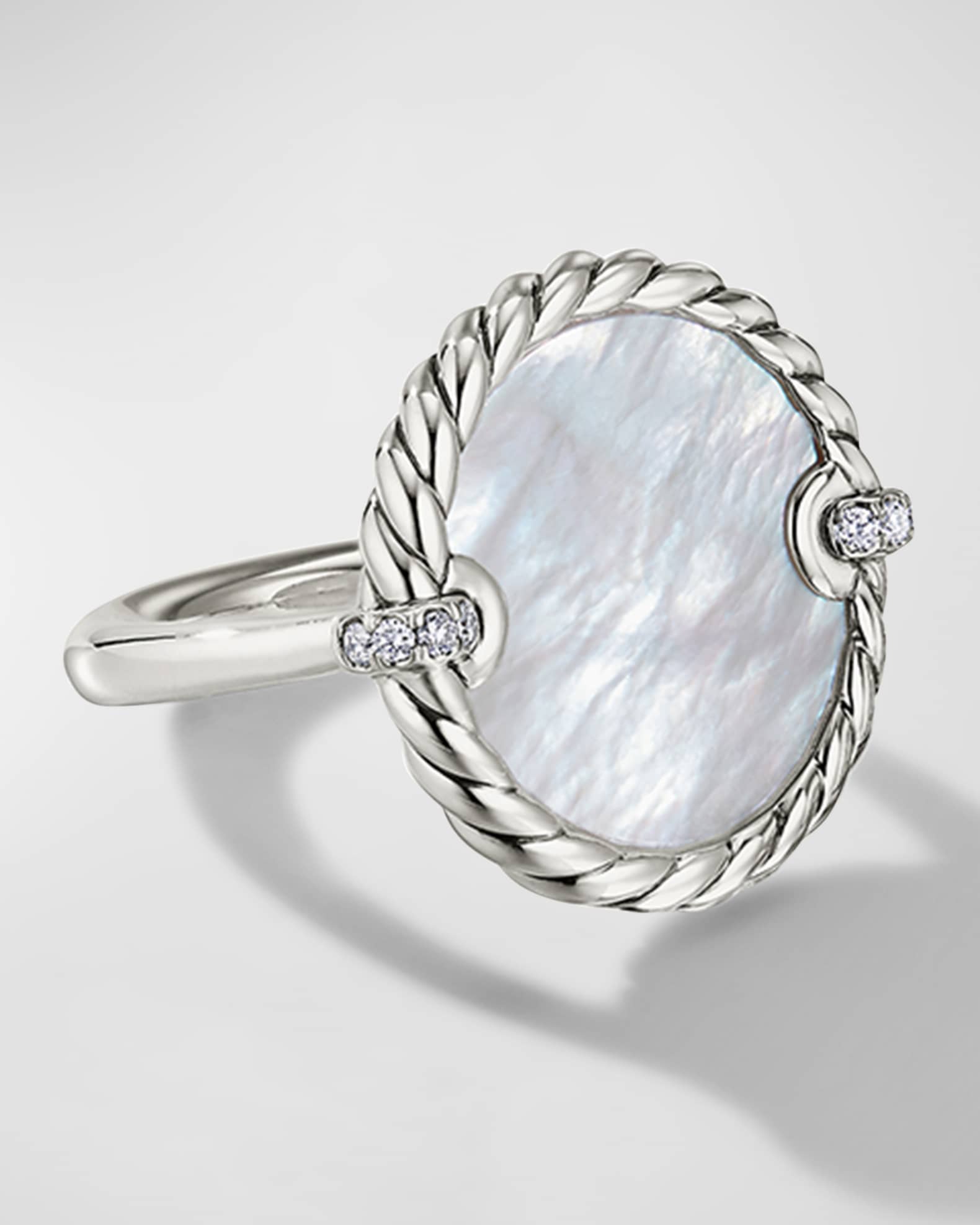 David Yurman DY Elements Ring with Mother-of-Pearl and Pave Diamonds ...