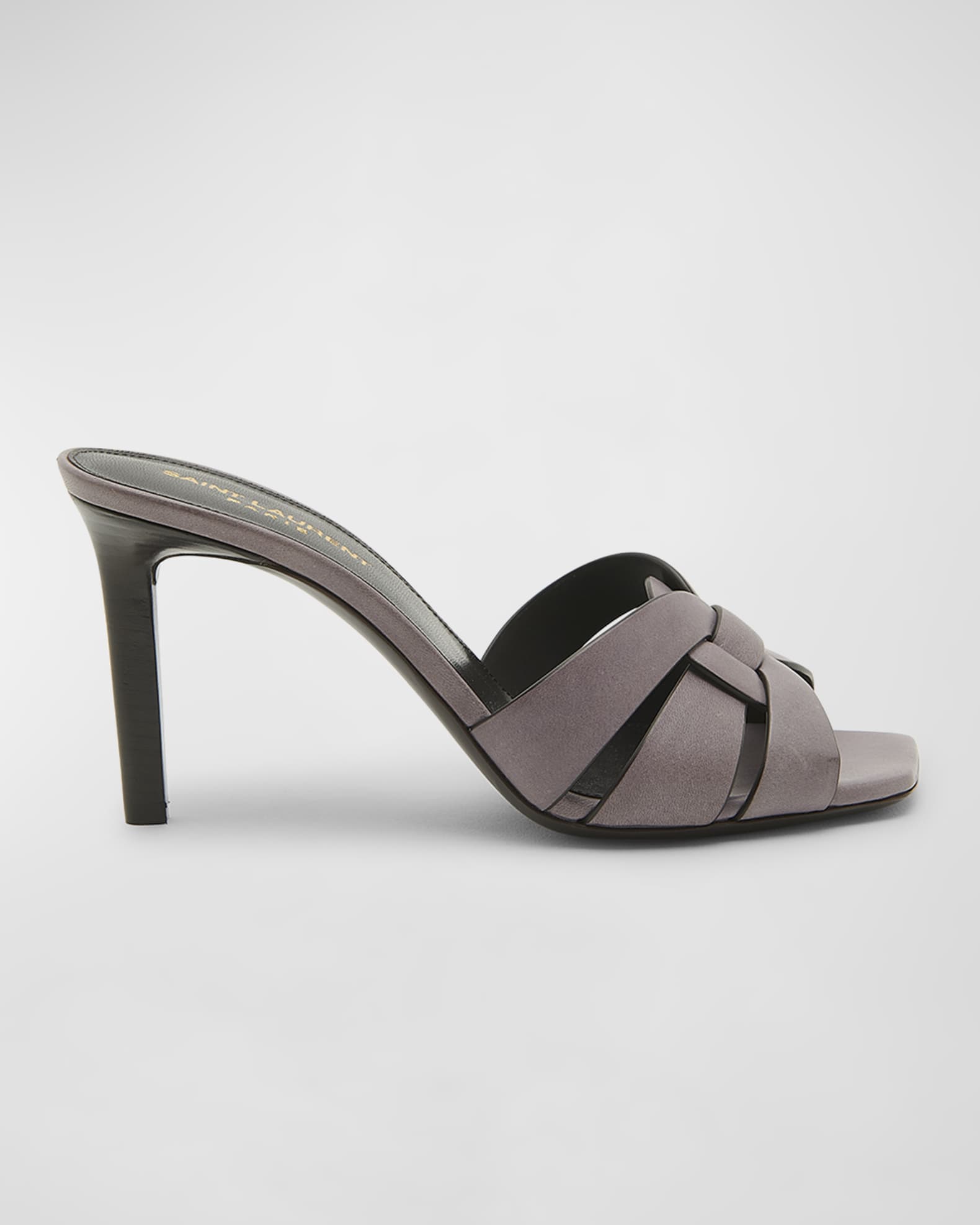 Saint Laurent Tribute Woven Calfskin Stiletto Sandals