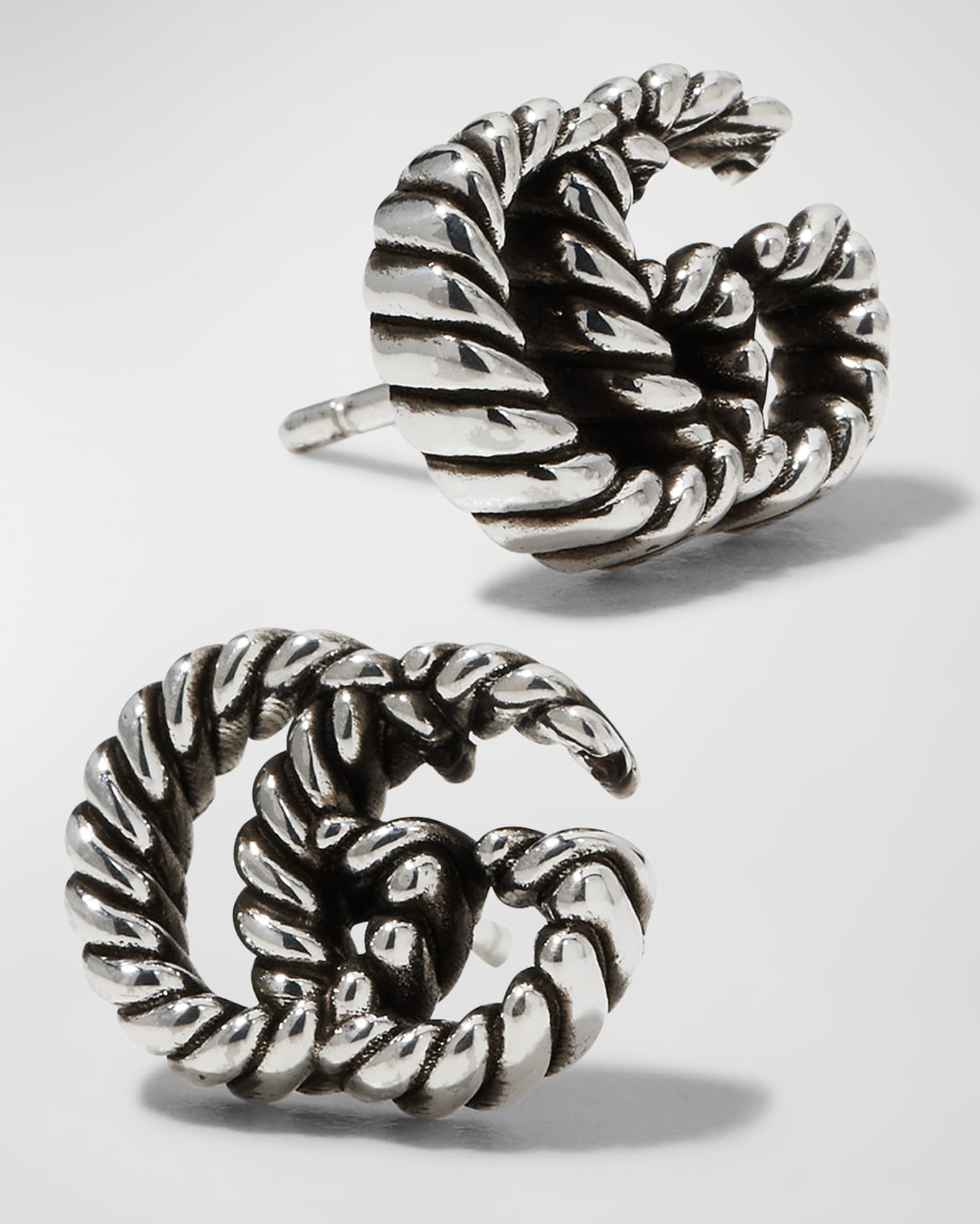 Gucci GG Marmont Stud Earrings in Aged Silver | Neiman Marcus