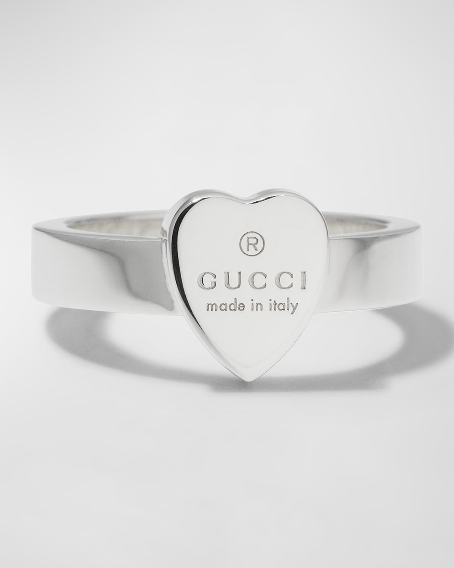 Gucci Sterling Silver Bracelet with Engraved Heart