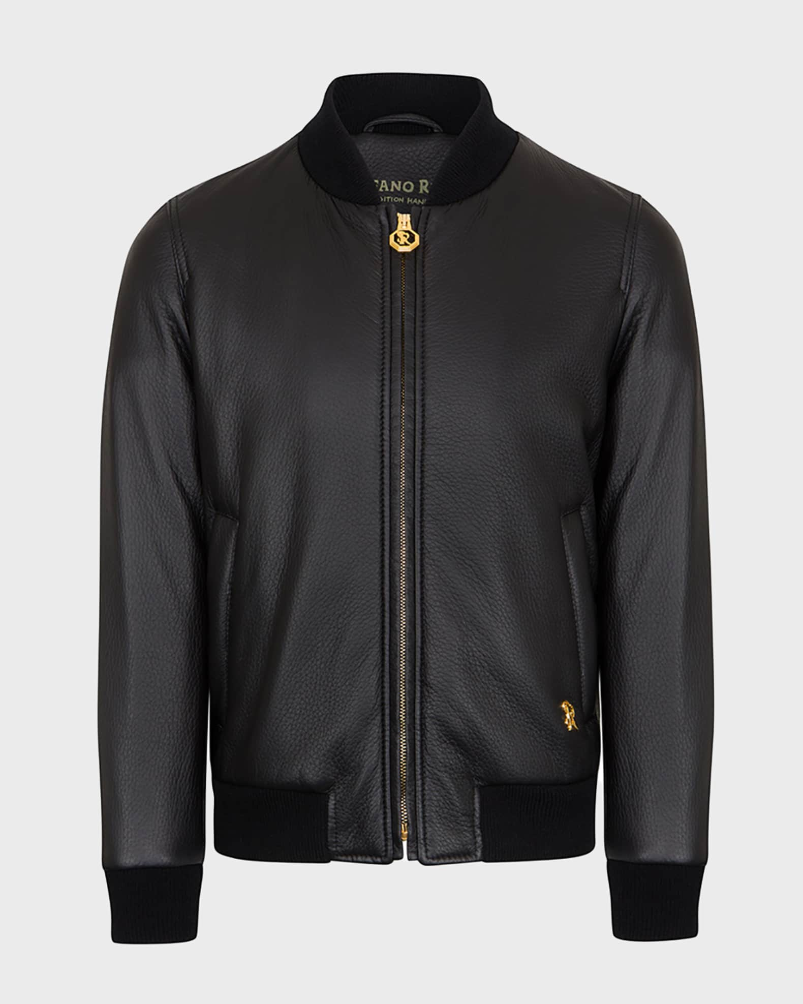 Louis Vuitton Monogram Embossed Leather and Wool Blouson, Blue, Contact Seller for Other Sizes