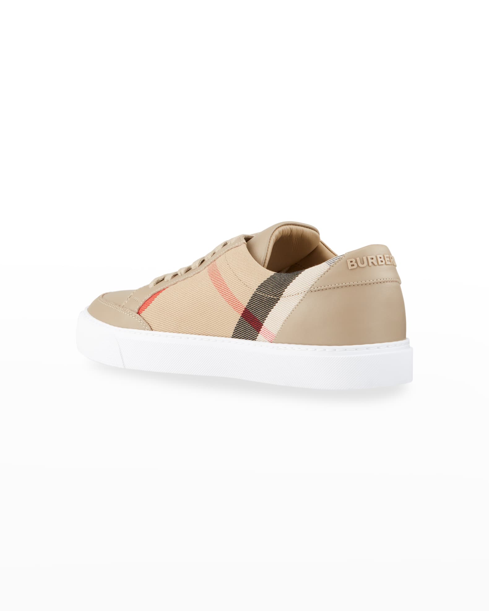 burberry new salmond check leather sneakers