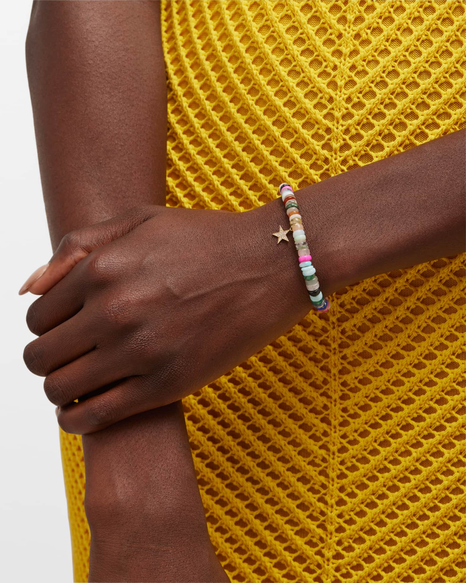 Sydney Evan 6mm Multicolor Opal and Diamond Star Bracelet Neiman Marcus