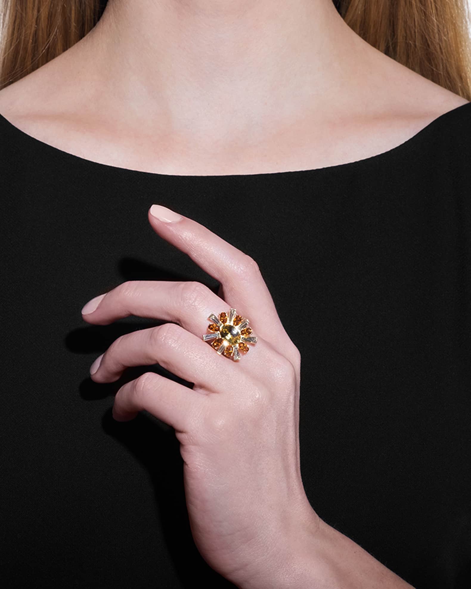 Mimi So Wonderland 18k Sapphire, Citrine and Diamond Flower