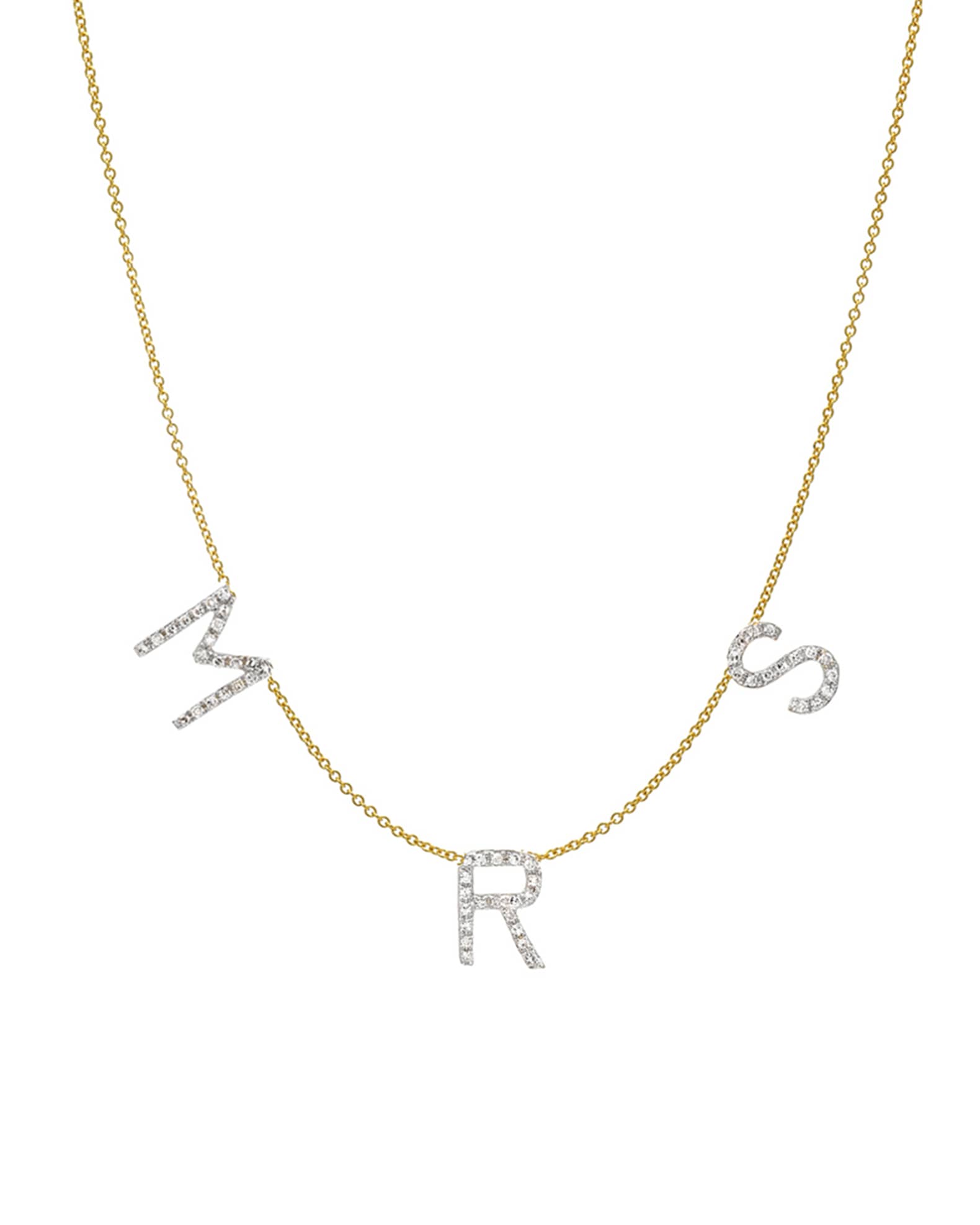 Zoe Lev Jewelry Personalized Diamond 3-Initial Space Necklace