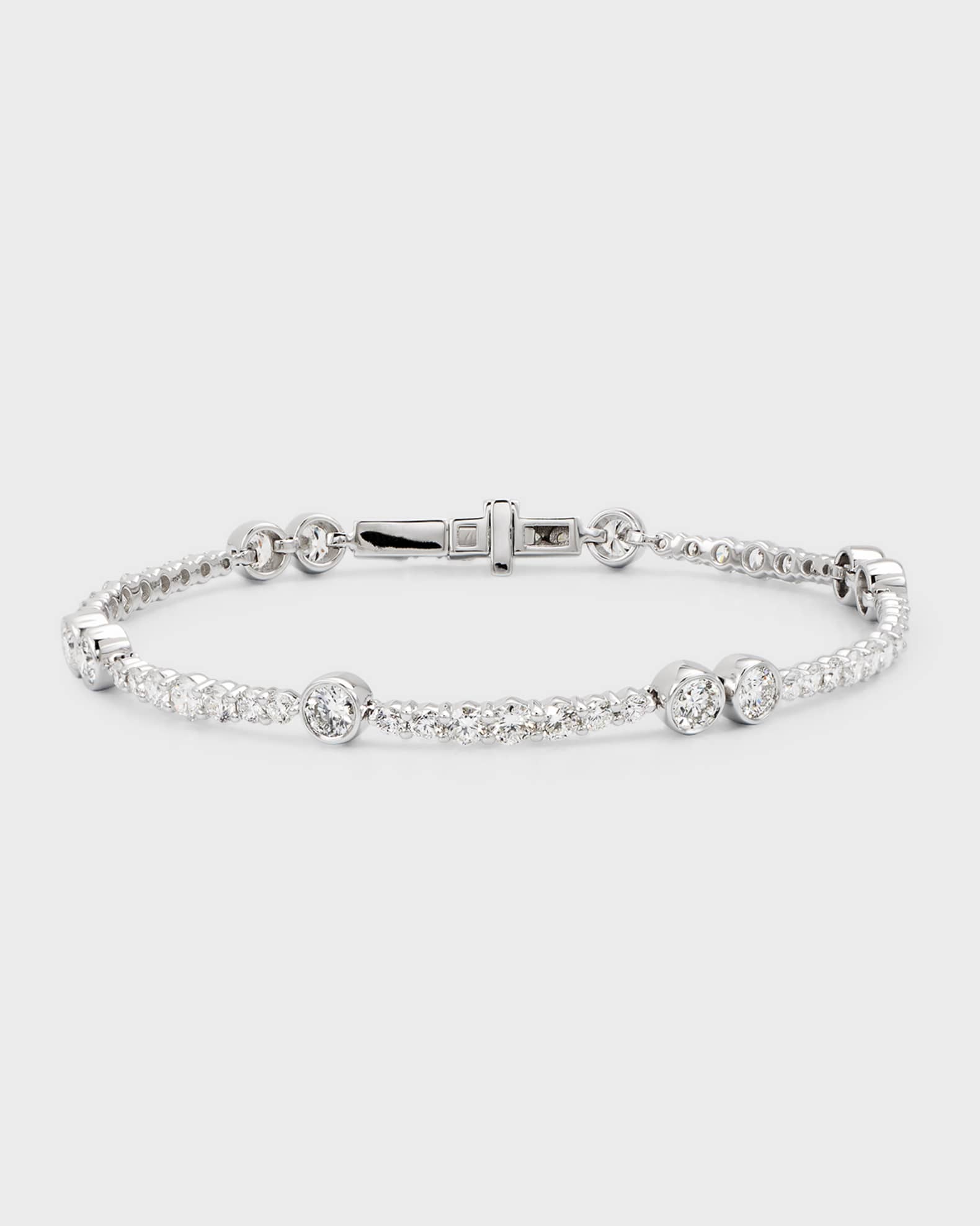 18K White Gold Diamond Tennis Bracelet, 4.80tcw, 7"L 0