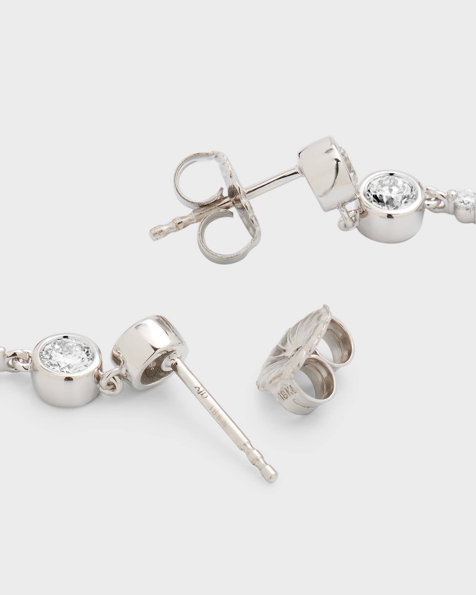 Neiman Marcus Diamonds 18K White Gold Diamond Drop Earrings, - Main Image