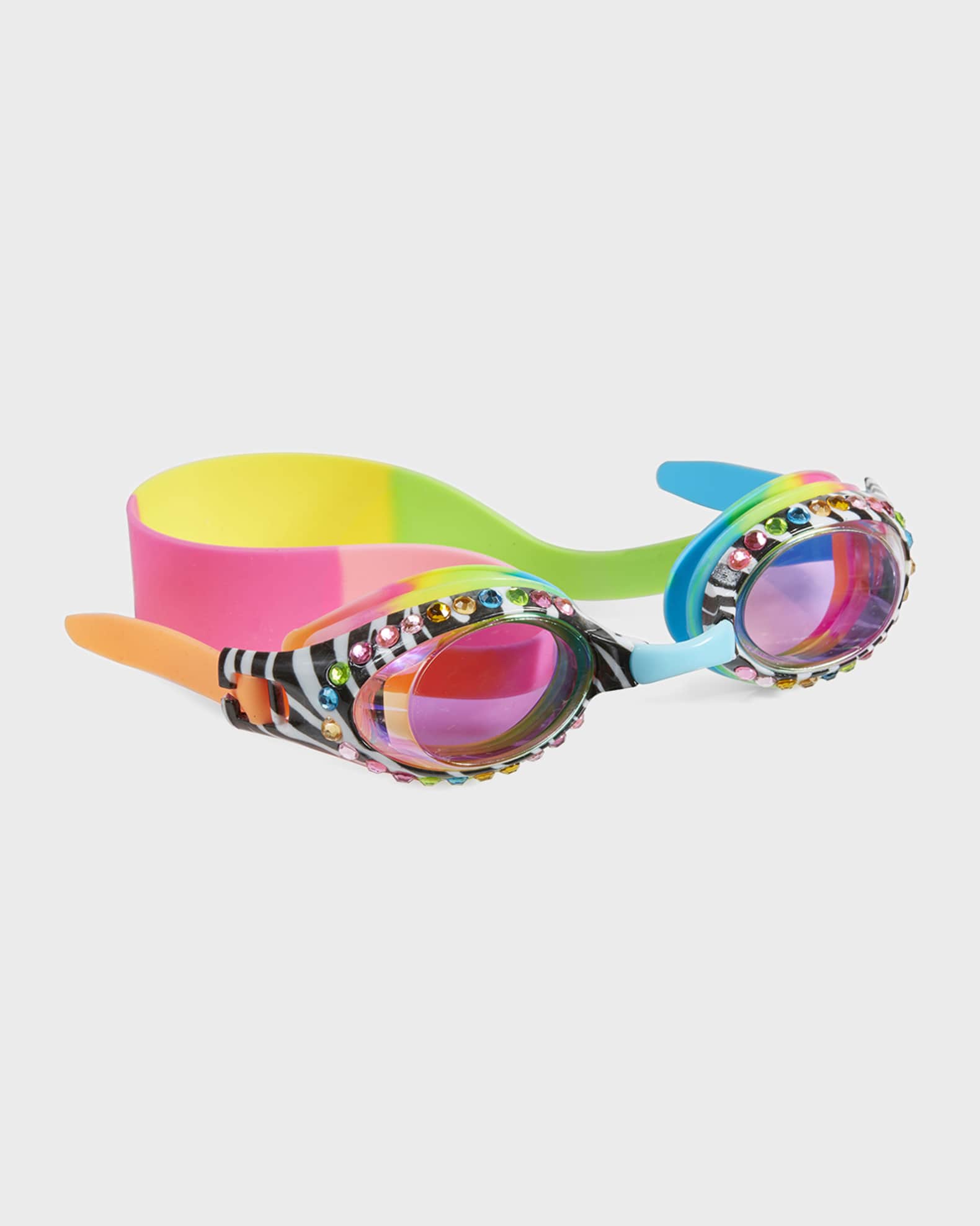 Bling2o Kid's Zebra-Print Rhinestone Swim Goggles