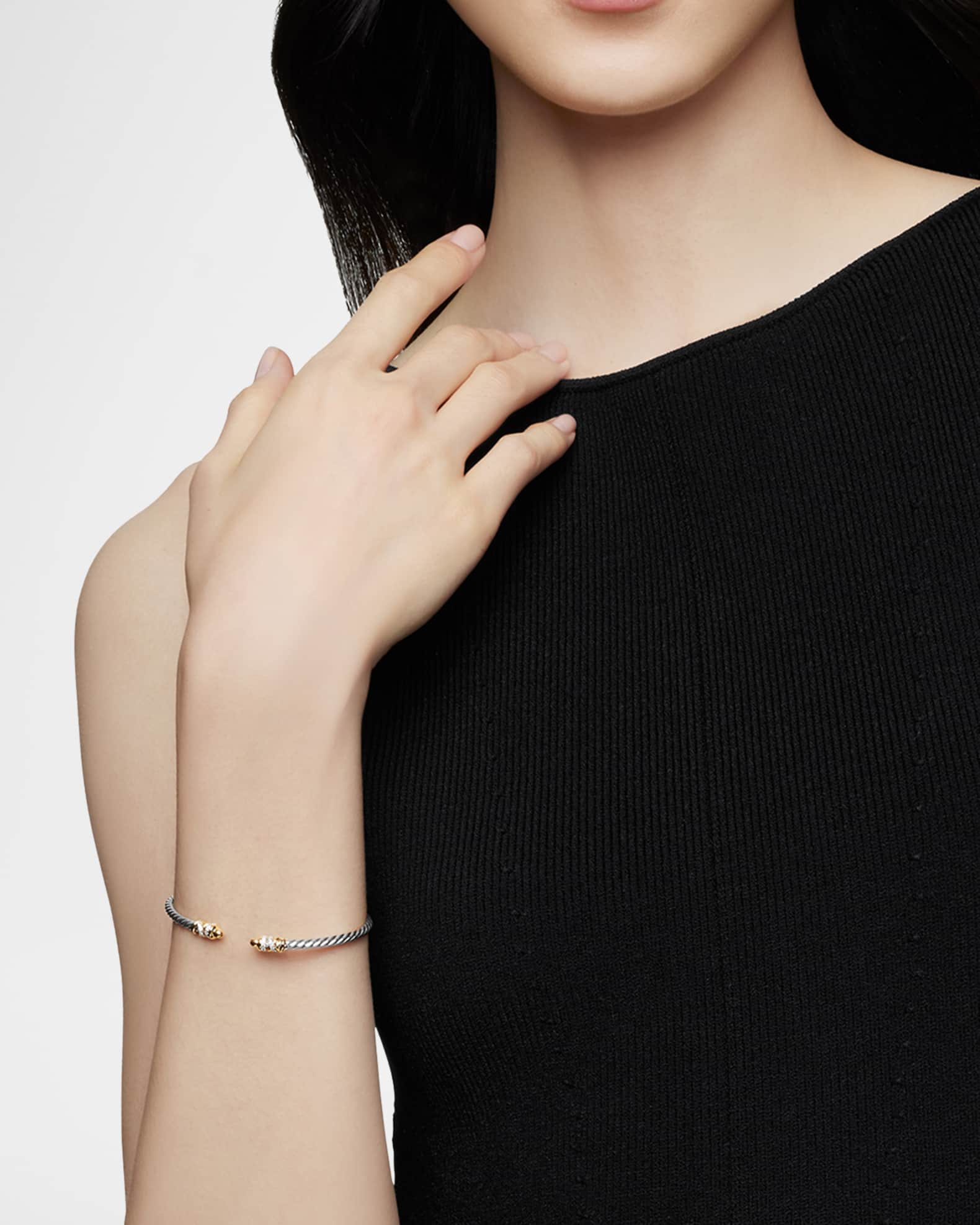 3mm Petite Helena Bracelet with Diamonds and 18K Gold in Silver 1