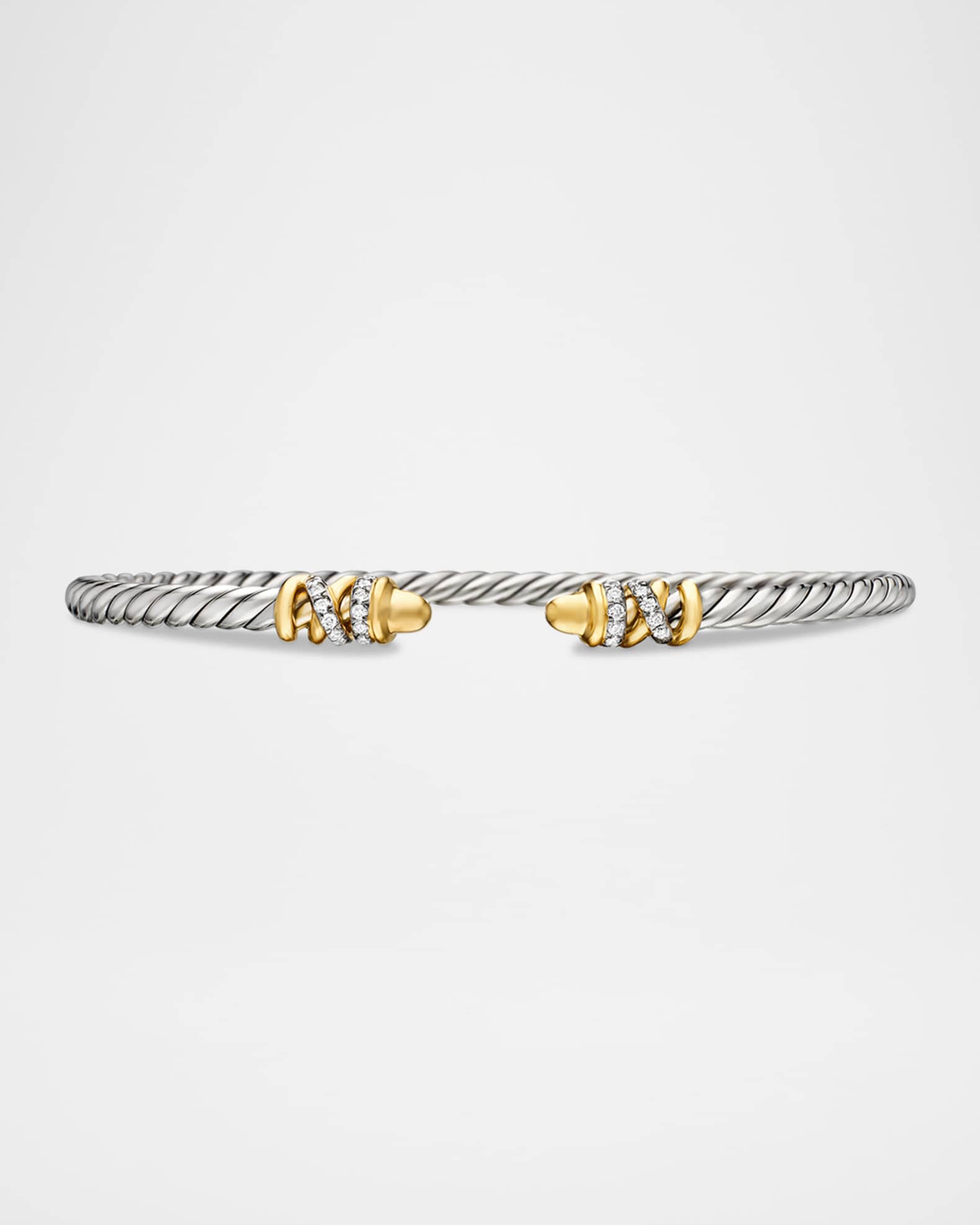 3mm Petite Helena Bracelet with Diamonds and 18K Gold in Silver 0
