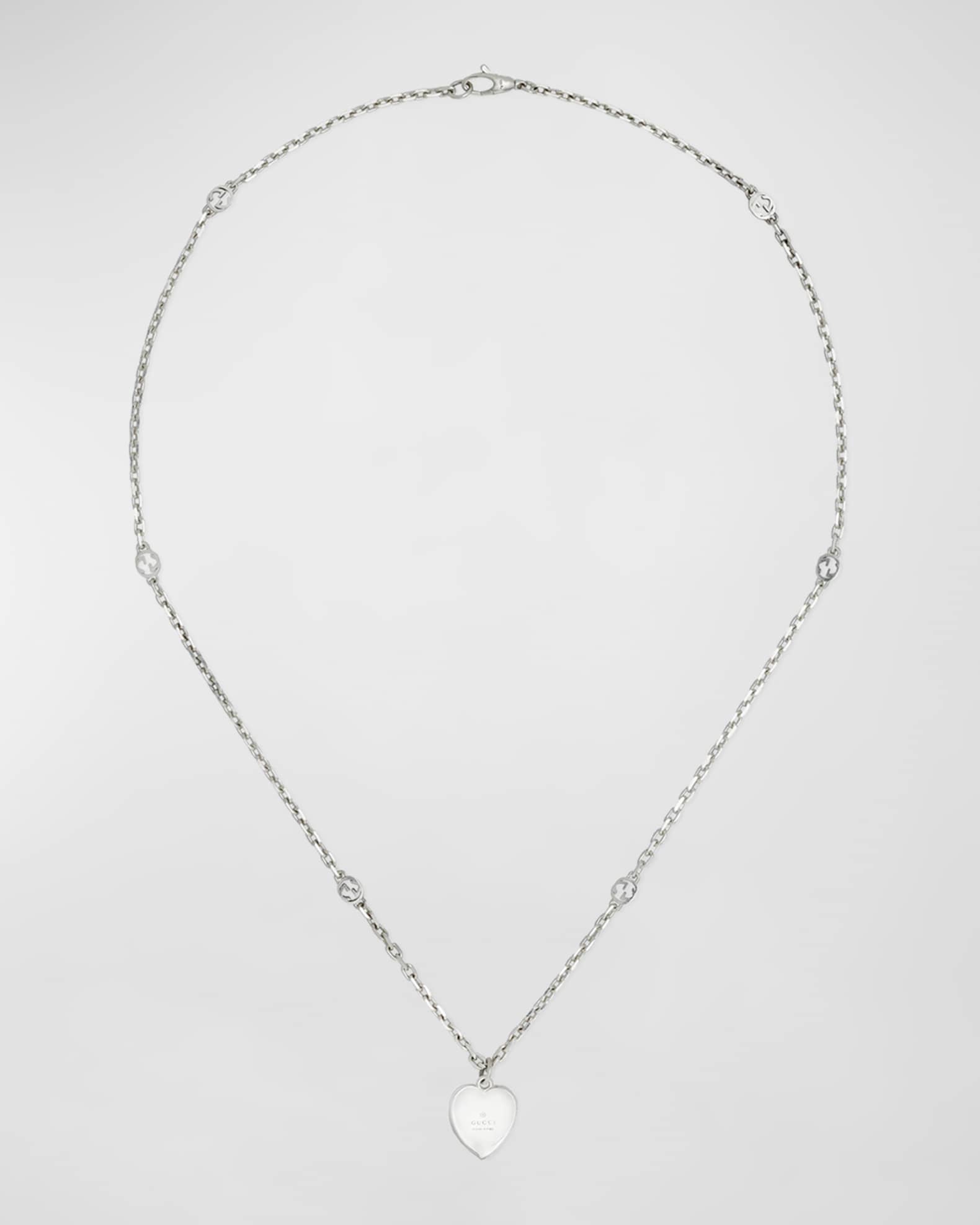 Gucci necklace store with heart pendant