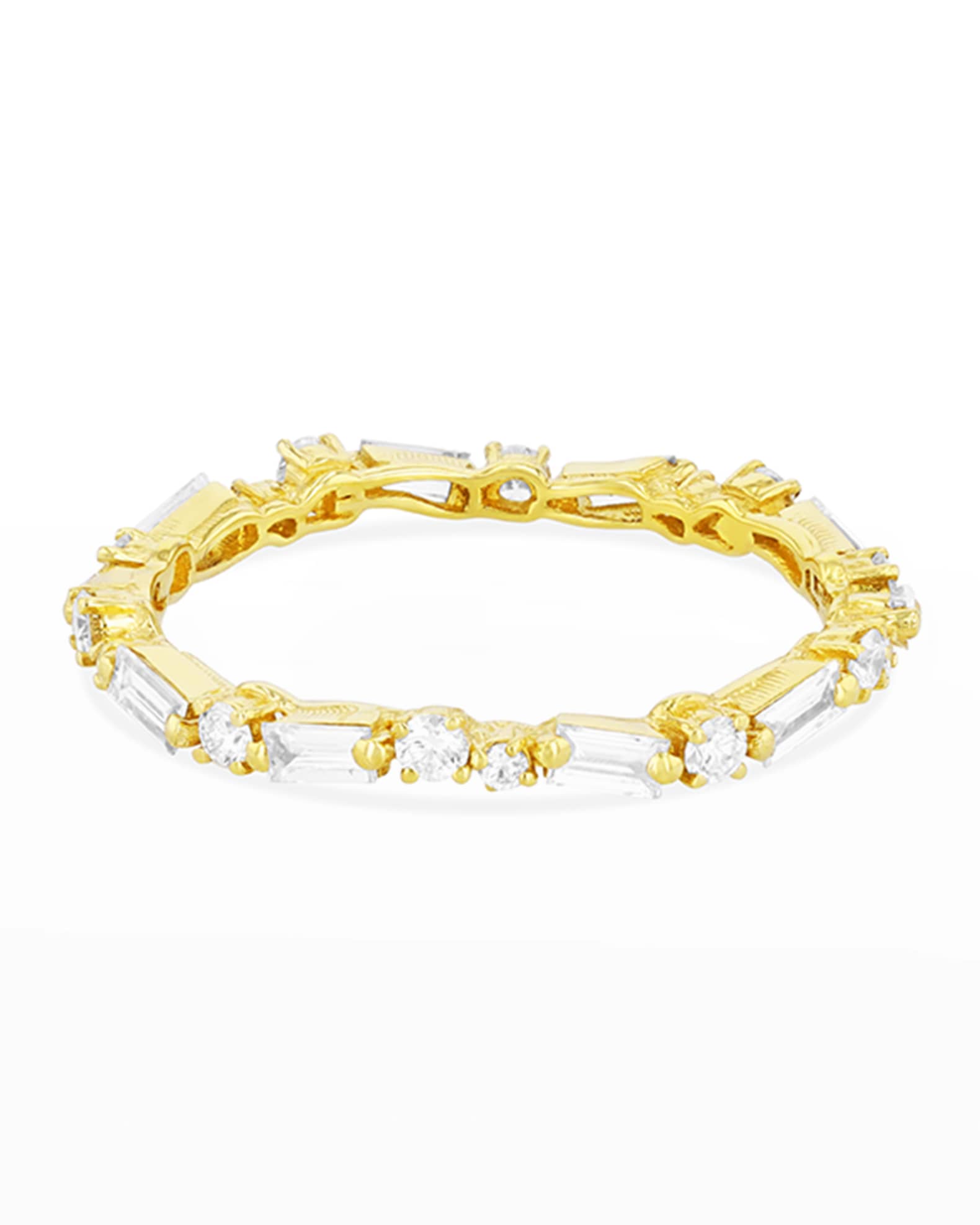 18k White Diamond Thin Mix Eternity Ring 0