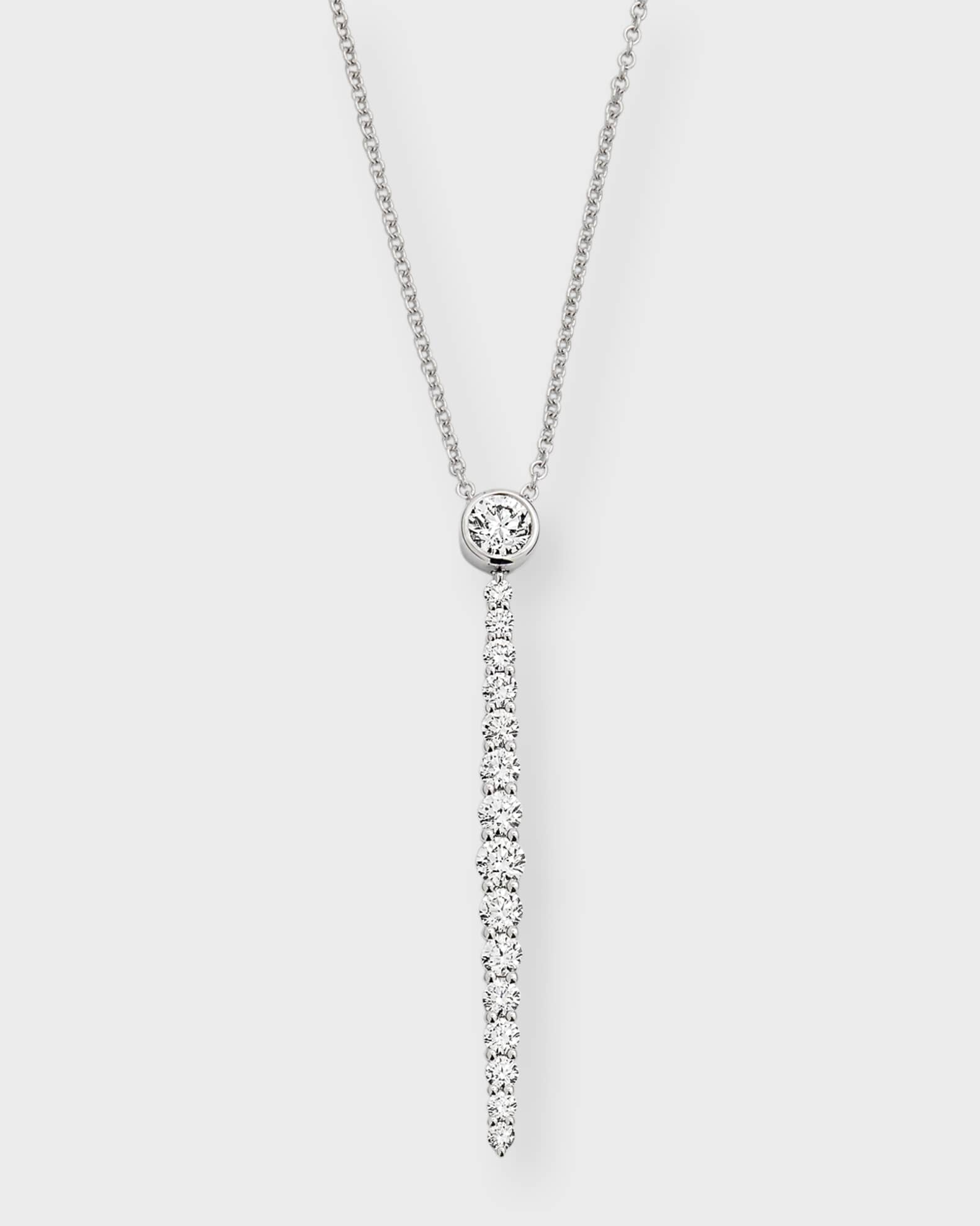 18k White Gold Diamond Pendant Necklace, 17"L, 1.07tcw 0
