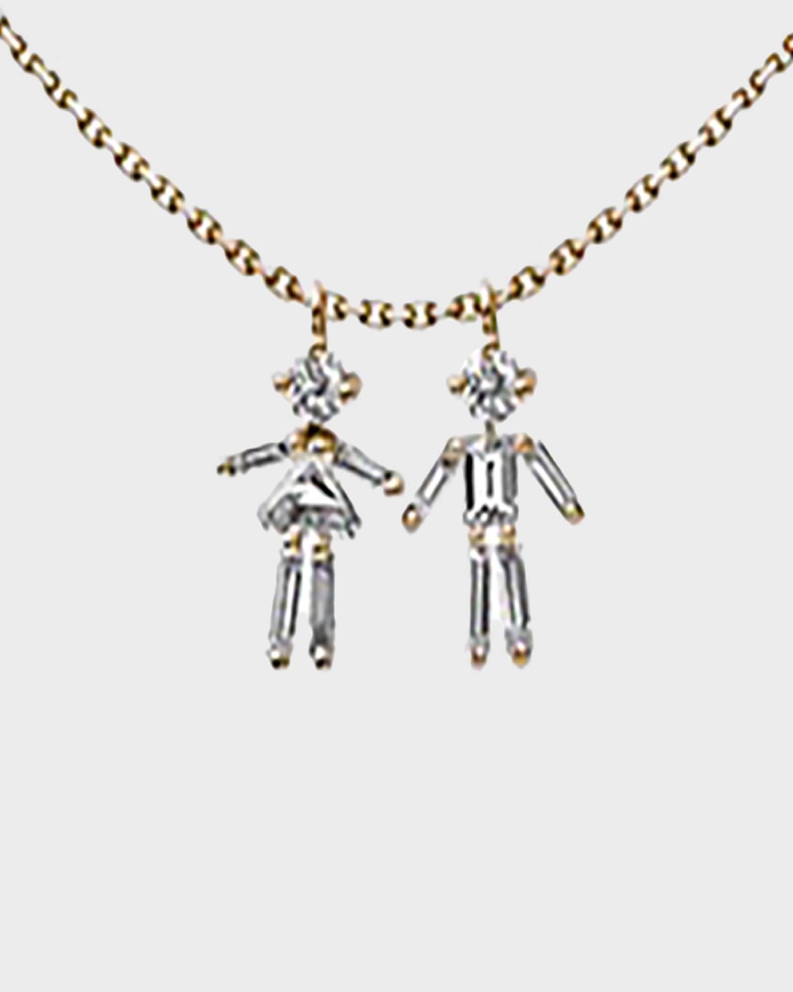 Diamond Girl and Boy Necklace 0