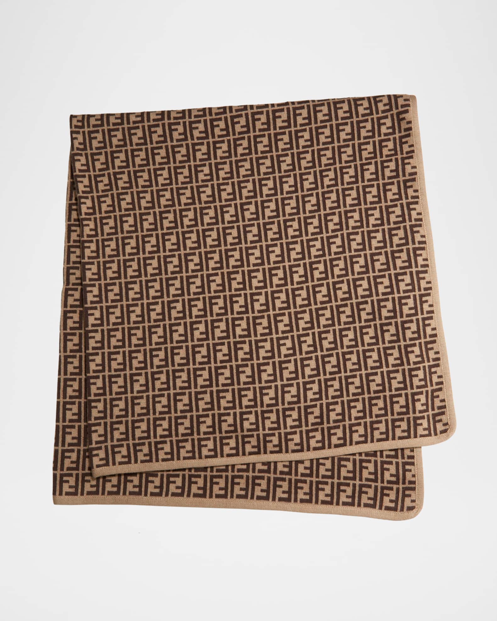 Allover FF Logo Jacquard Baby Blanket 0