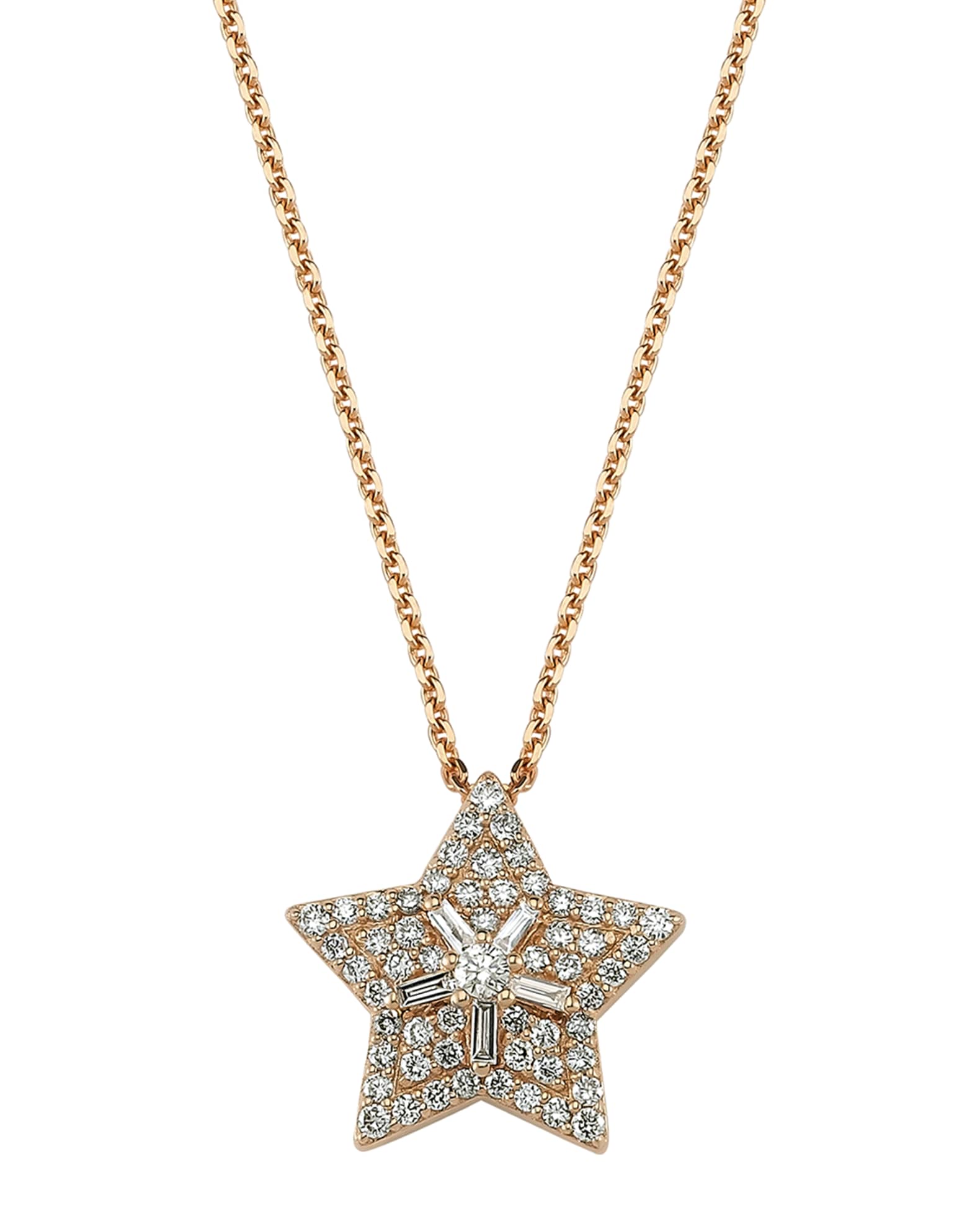 14k Rose Gold Diamond Sirius Necklace 0