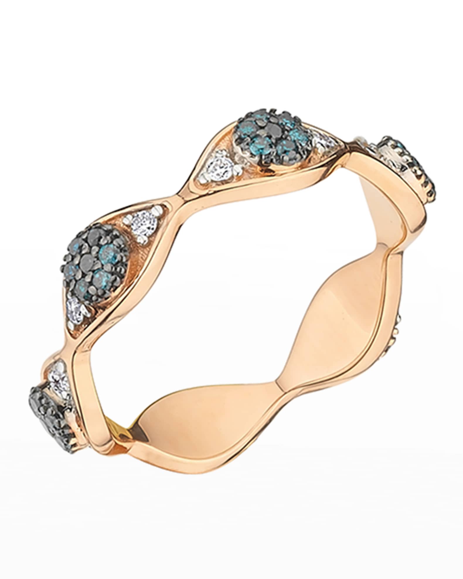 14k Rose Gold Eye Light Diamond Eternity Ring 0