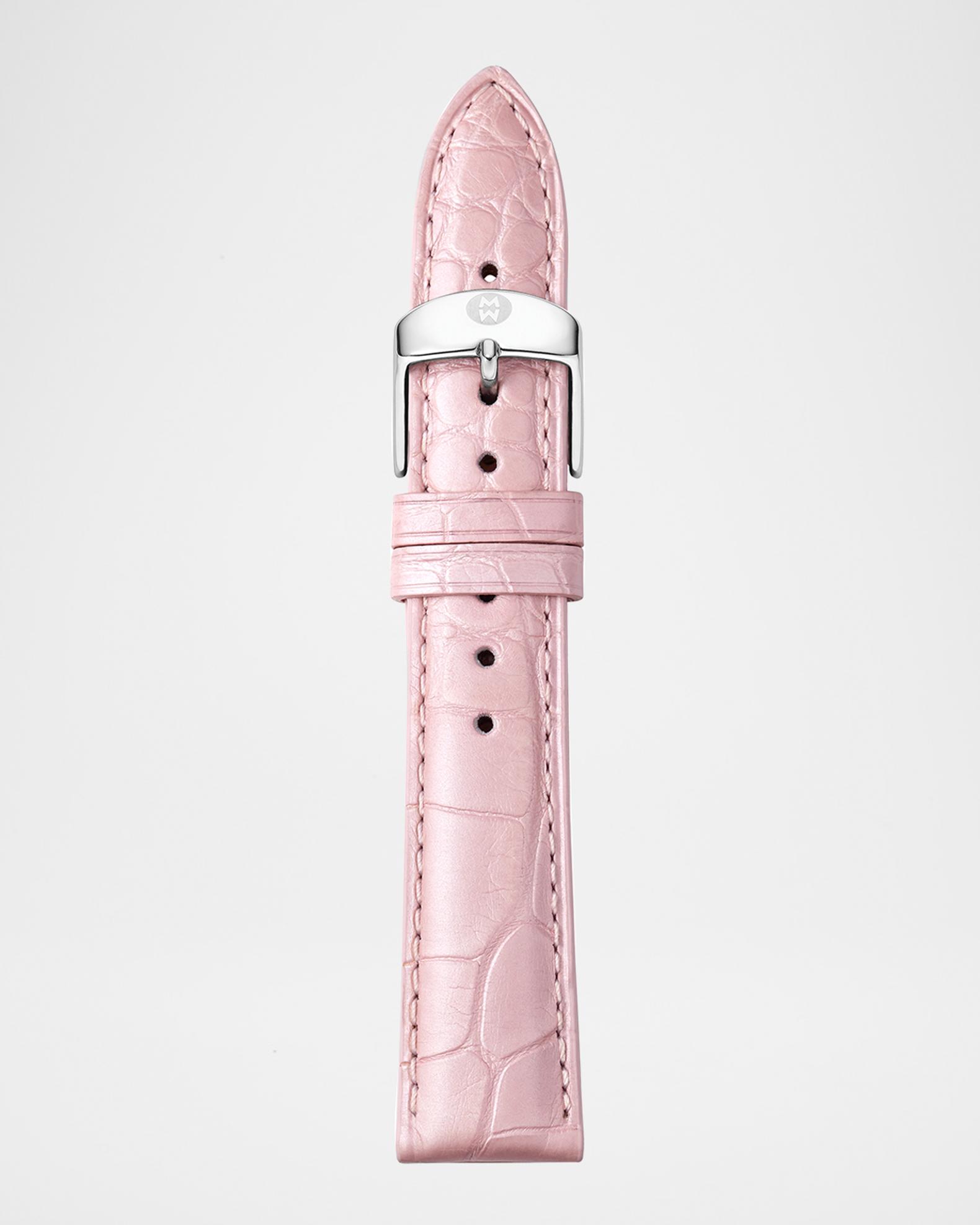 Michele Purple? Leather Croc-Embossed Watch Strap Michele Apple Watch Red Crocodile Leather Strap | MS20SL0003  main image 4