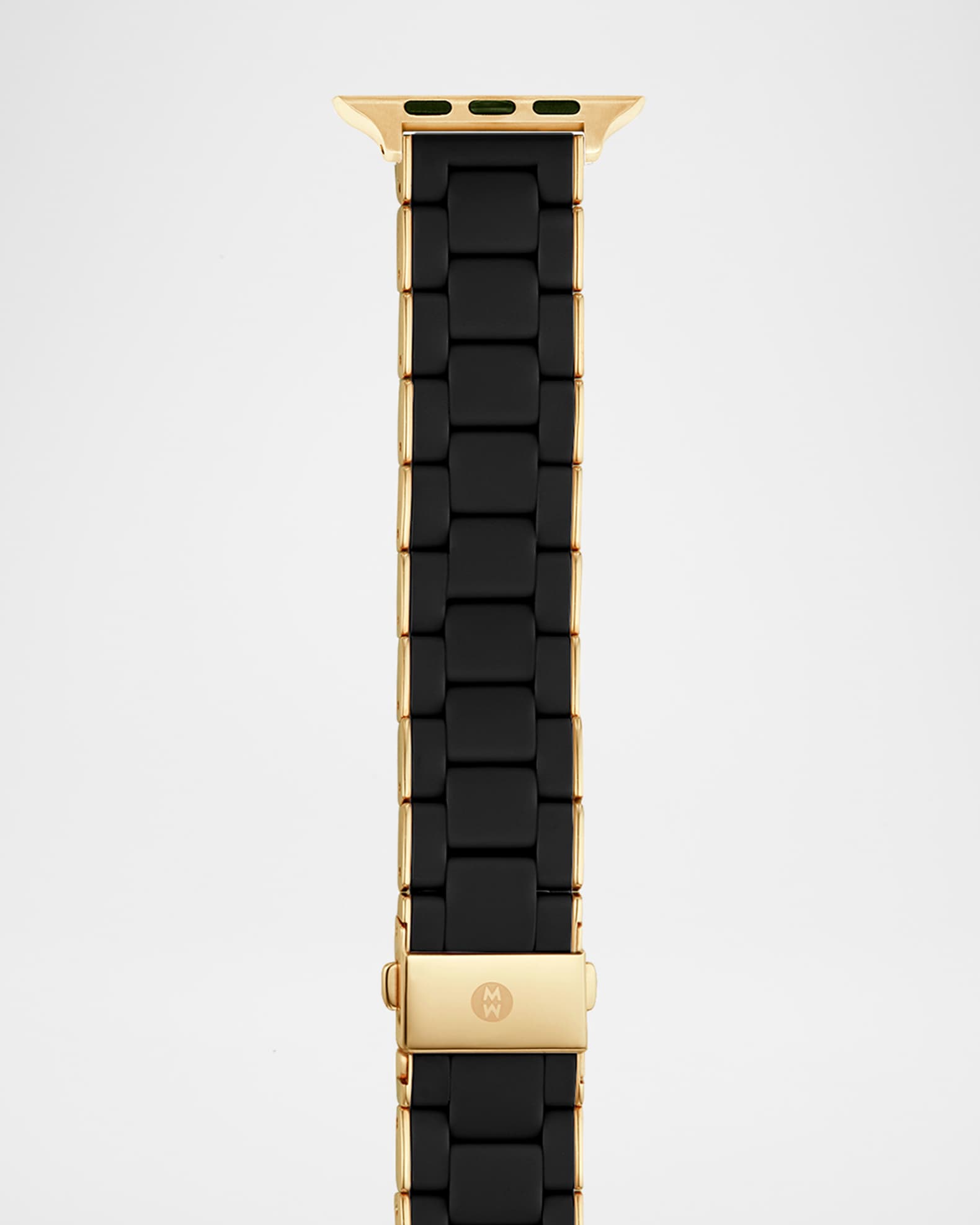 38/40mm Silicone-Wrapped Bracelet Band for Apple Watch, Black/Gold 1