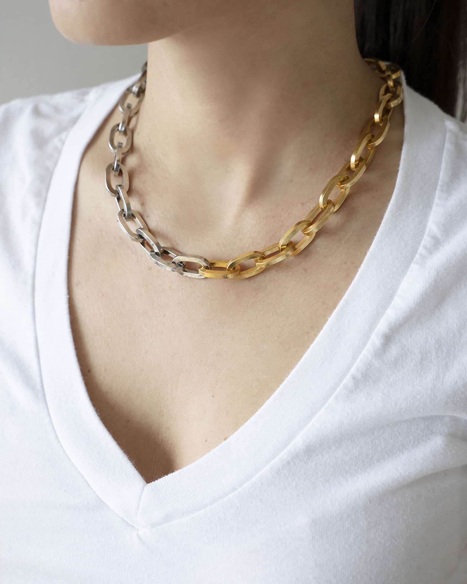 Ben-Amun Two-Tone Link Necklace, 18