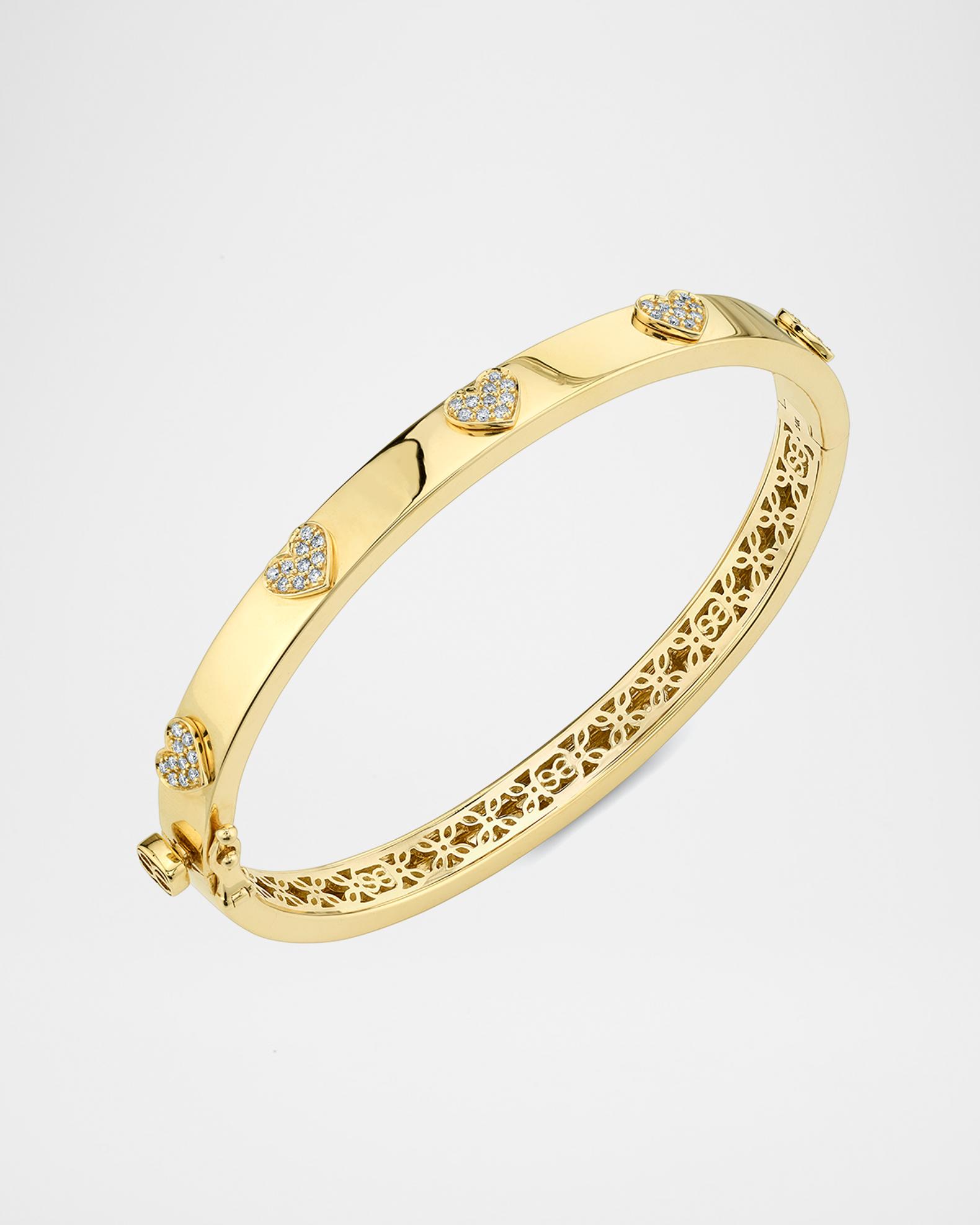 Sydney Evan 14k Gold Heart Bangle | Neiman Marcus