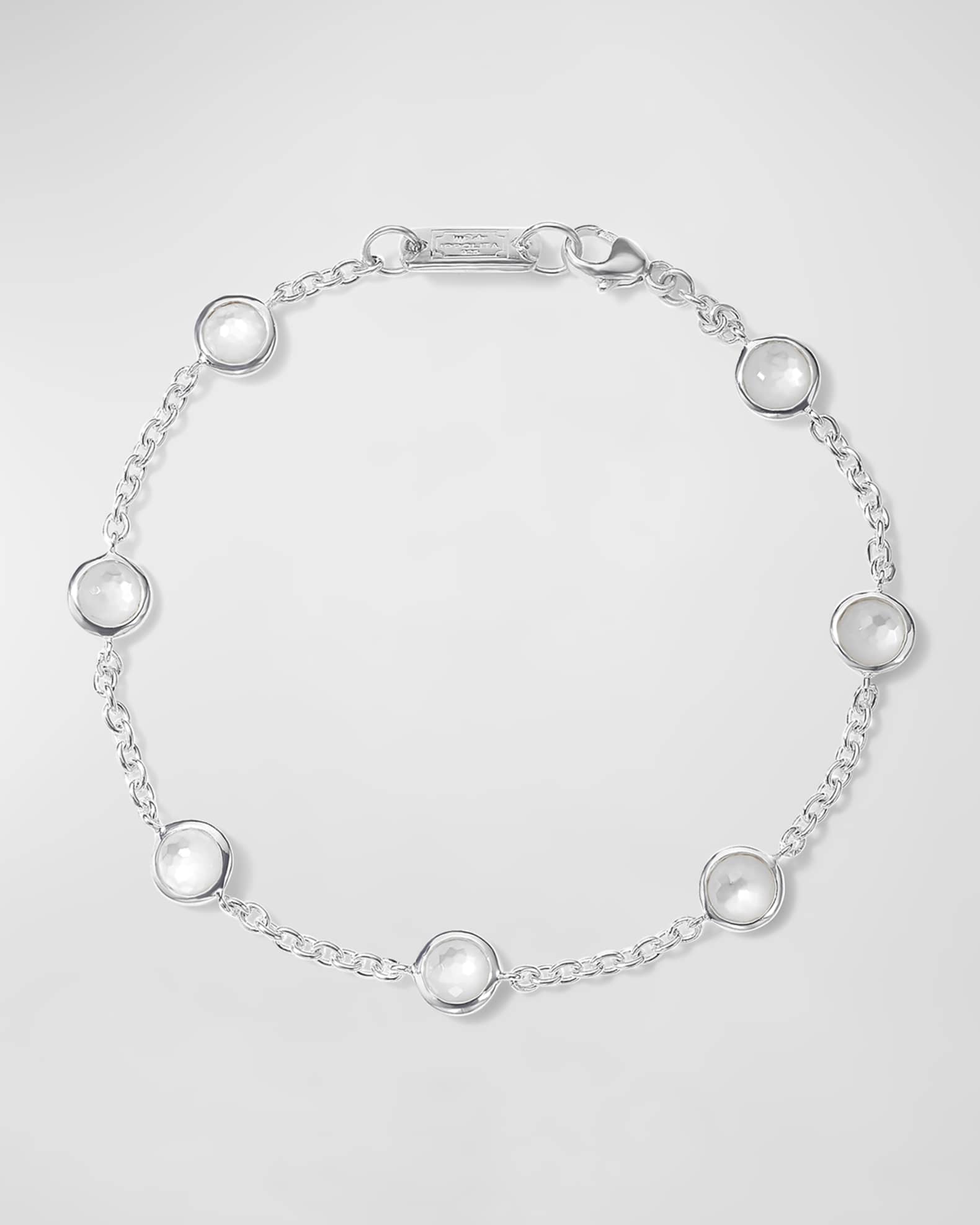 Stone Station Bracelet in Sterling Silver 0