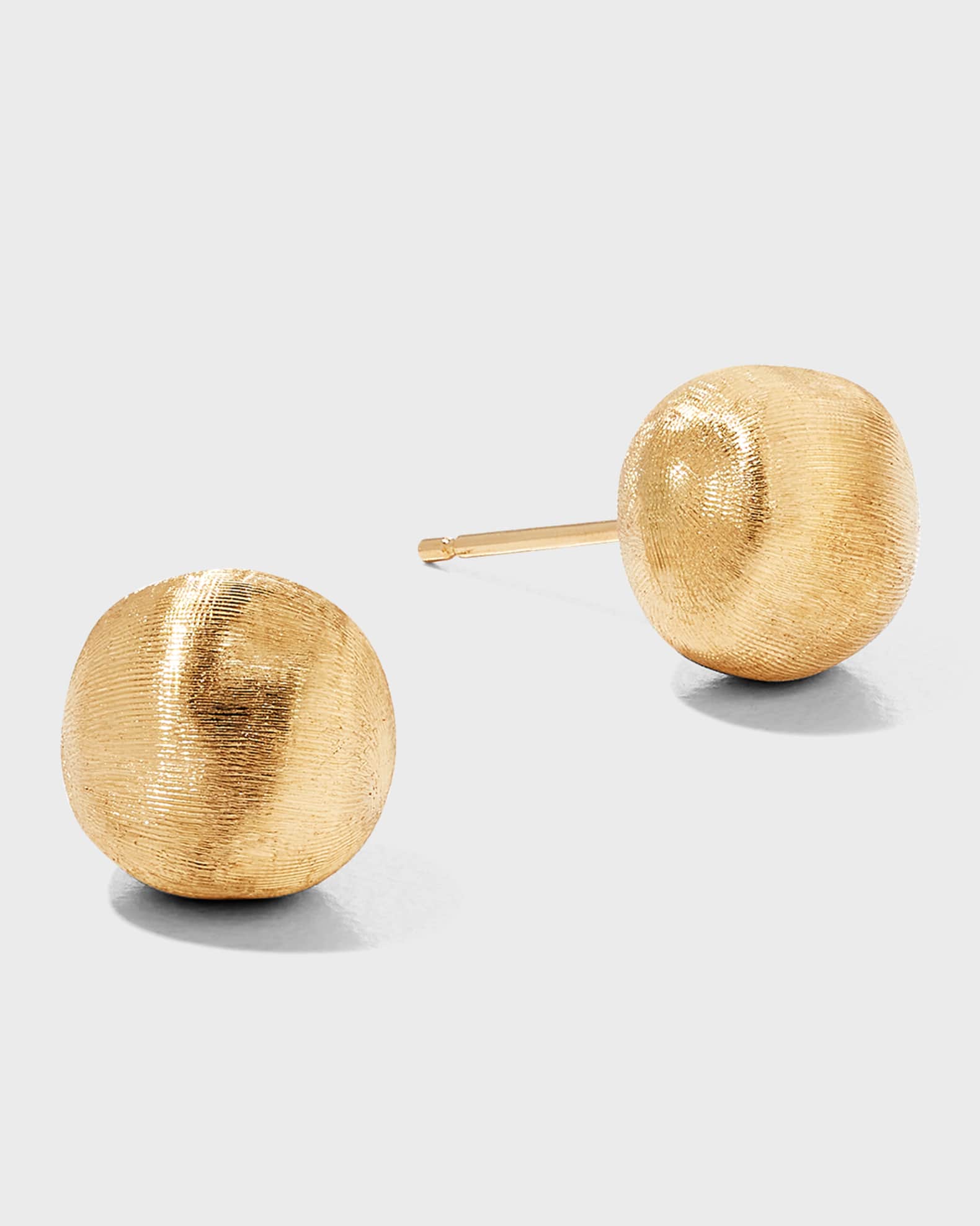 18K Africa Textured Gold Stud Earrings, Small 0