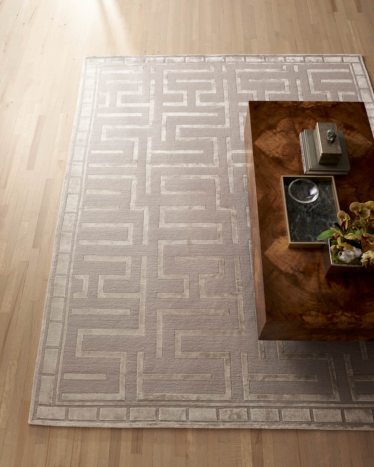 Rowling Maze Hand-Knotted Rug 1
