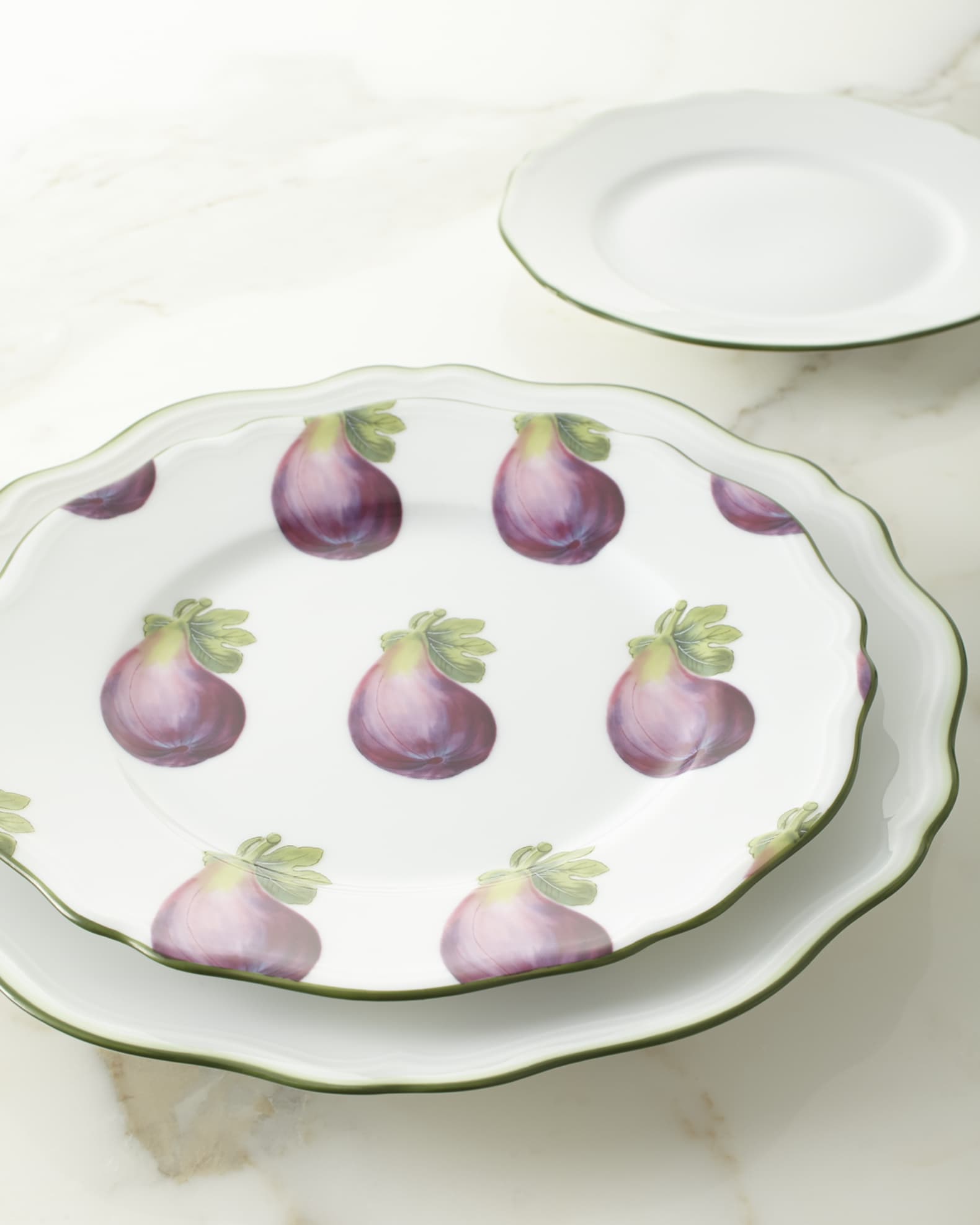 Touraine Double Filet Green Rim Plate 1