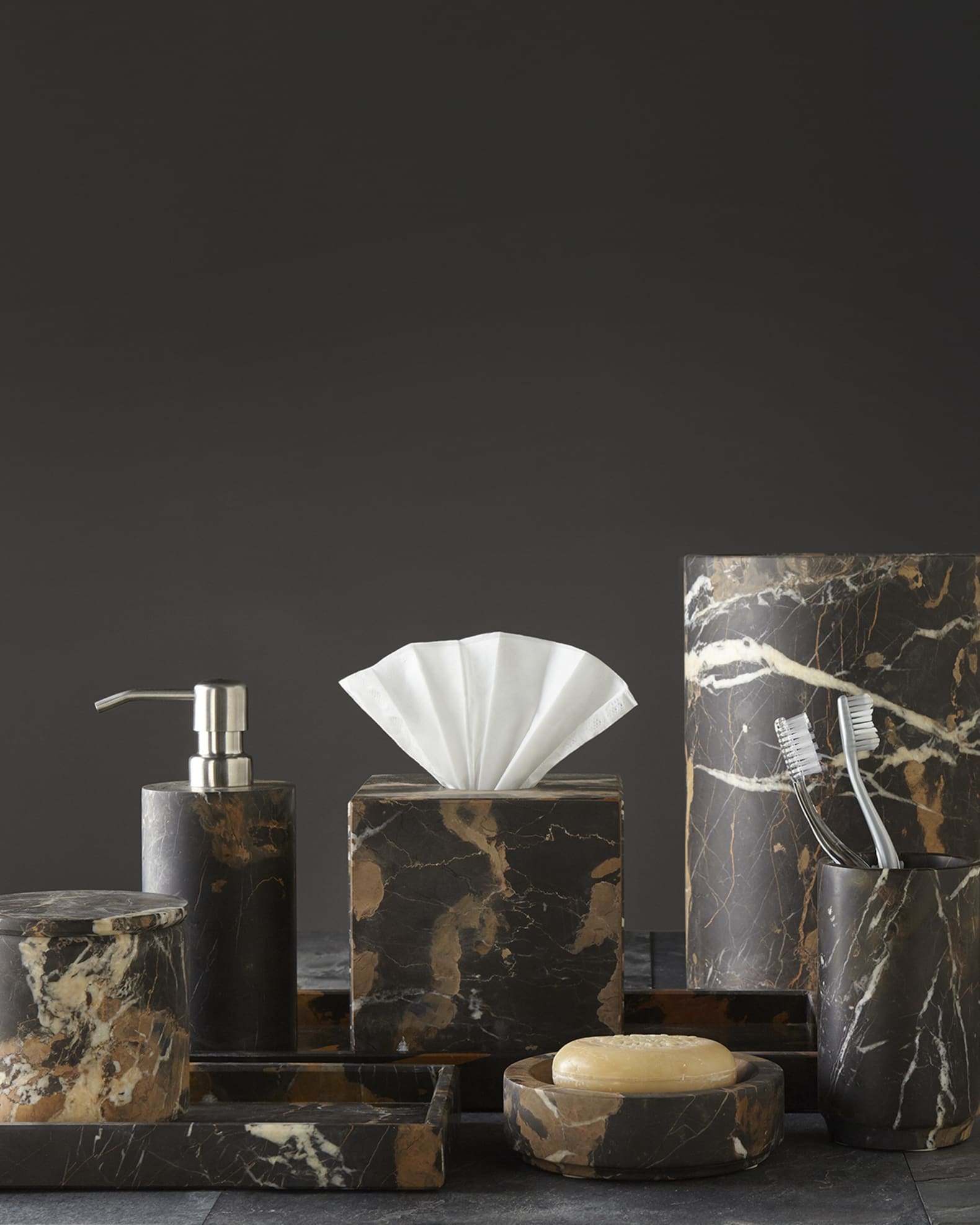 Eris Black & Gold Marble Bath Accessories Collection Neiman Marcus