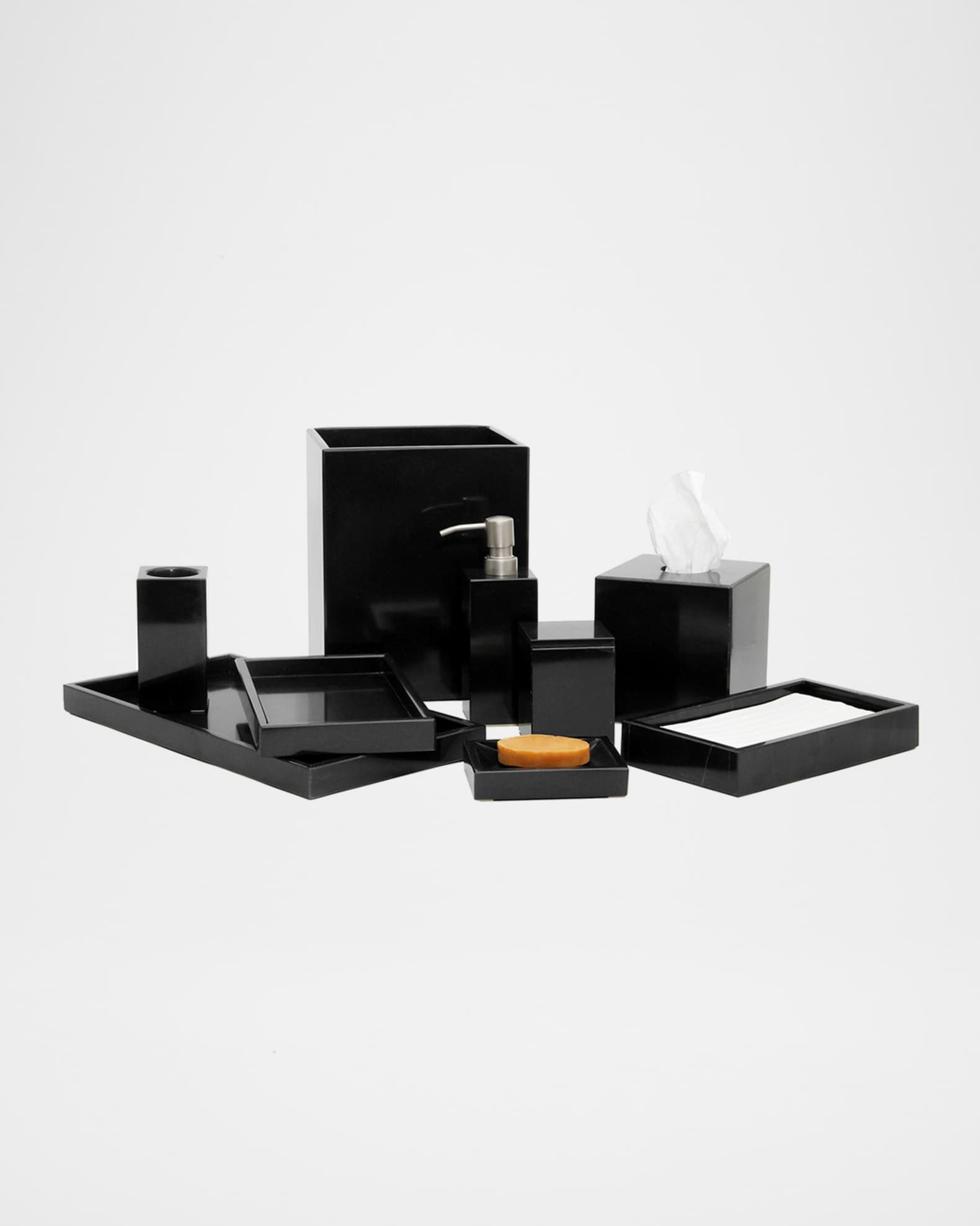 Myrtus Jet Black Marble Bath Accessories Collection Neiman Marcus