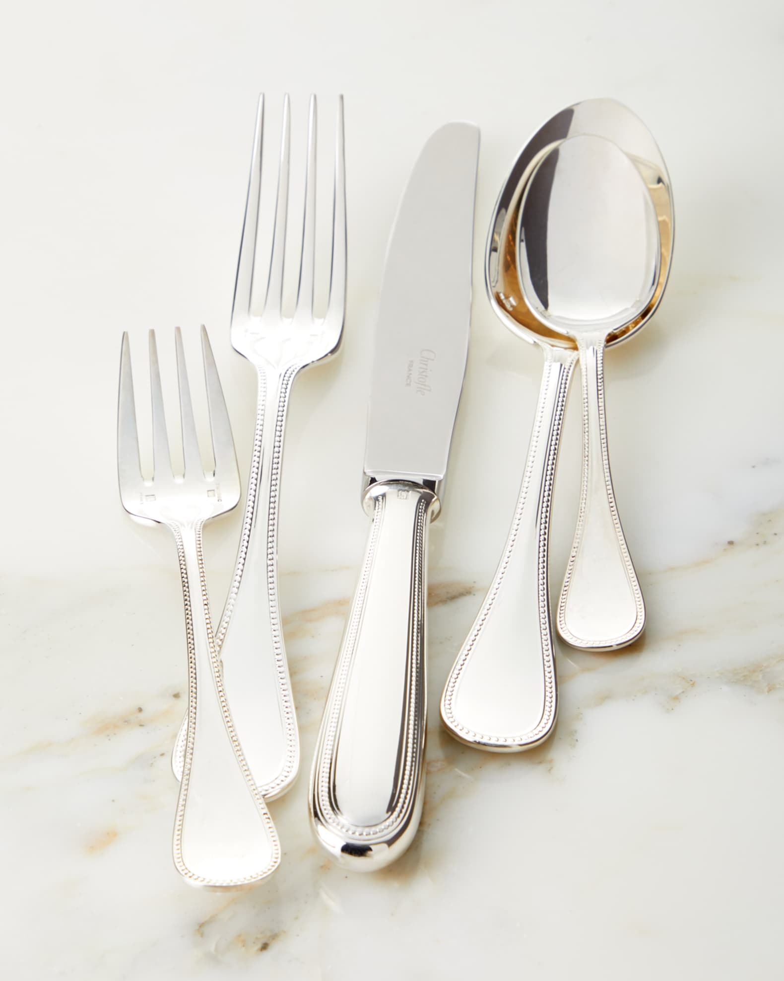 Perles Silver-Plated Flatware Collection | Neiman Marcus