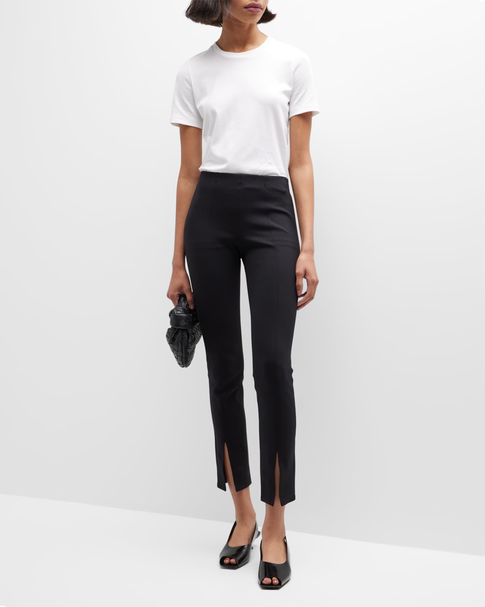 Theory SplitHem Scuba Leggings Neiman Marcus