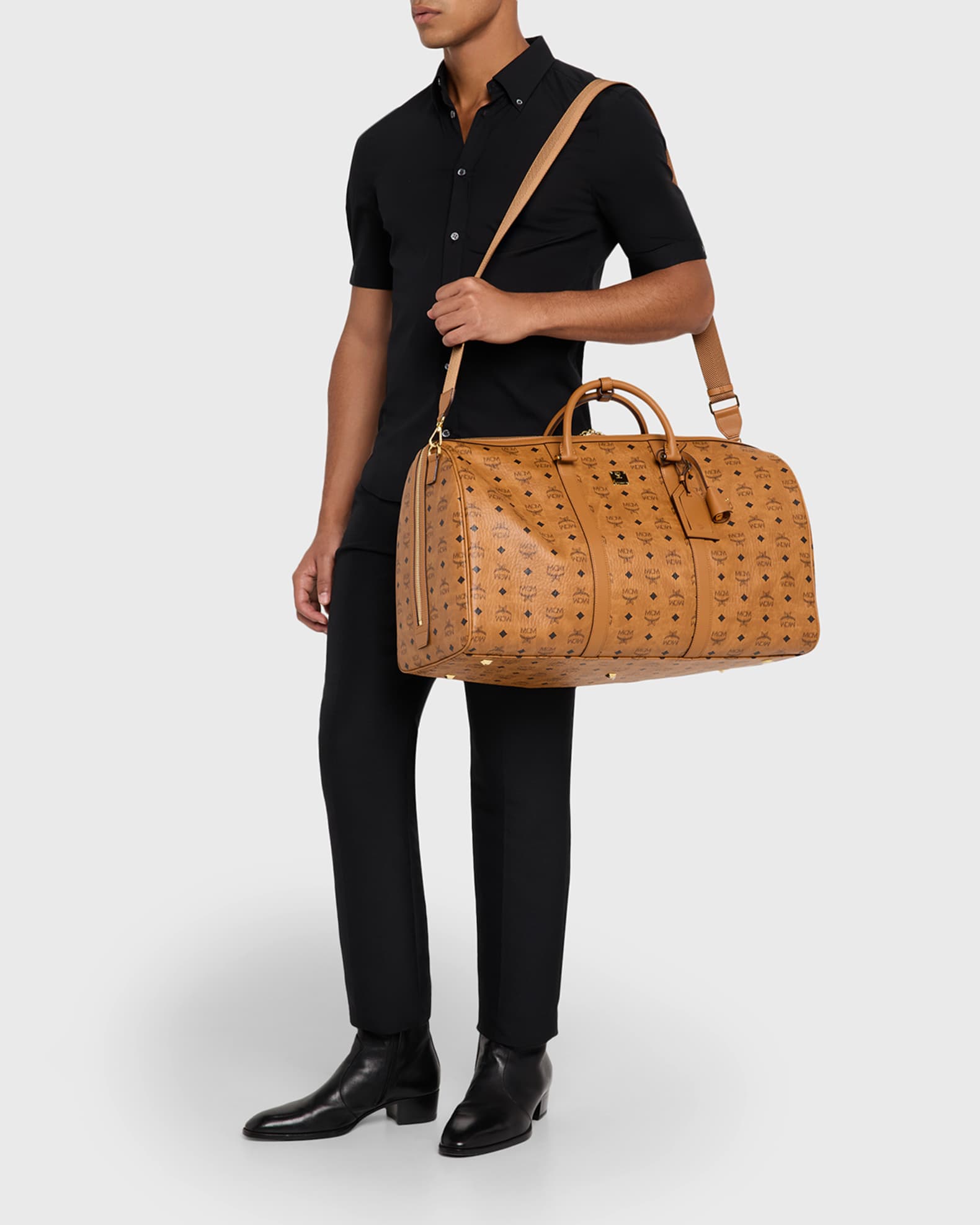 MCM Men's Ottomar Visetos Weekender Duffel Bag | Neiman Marcus