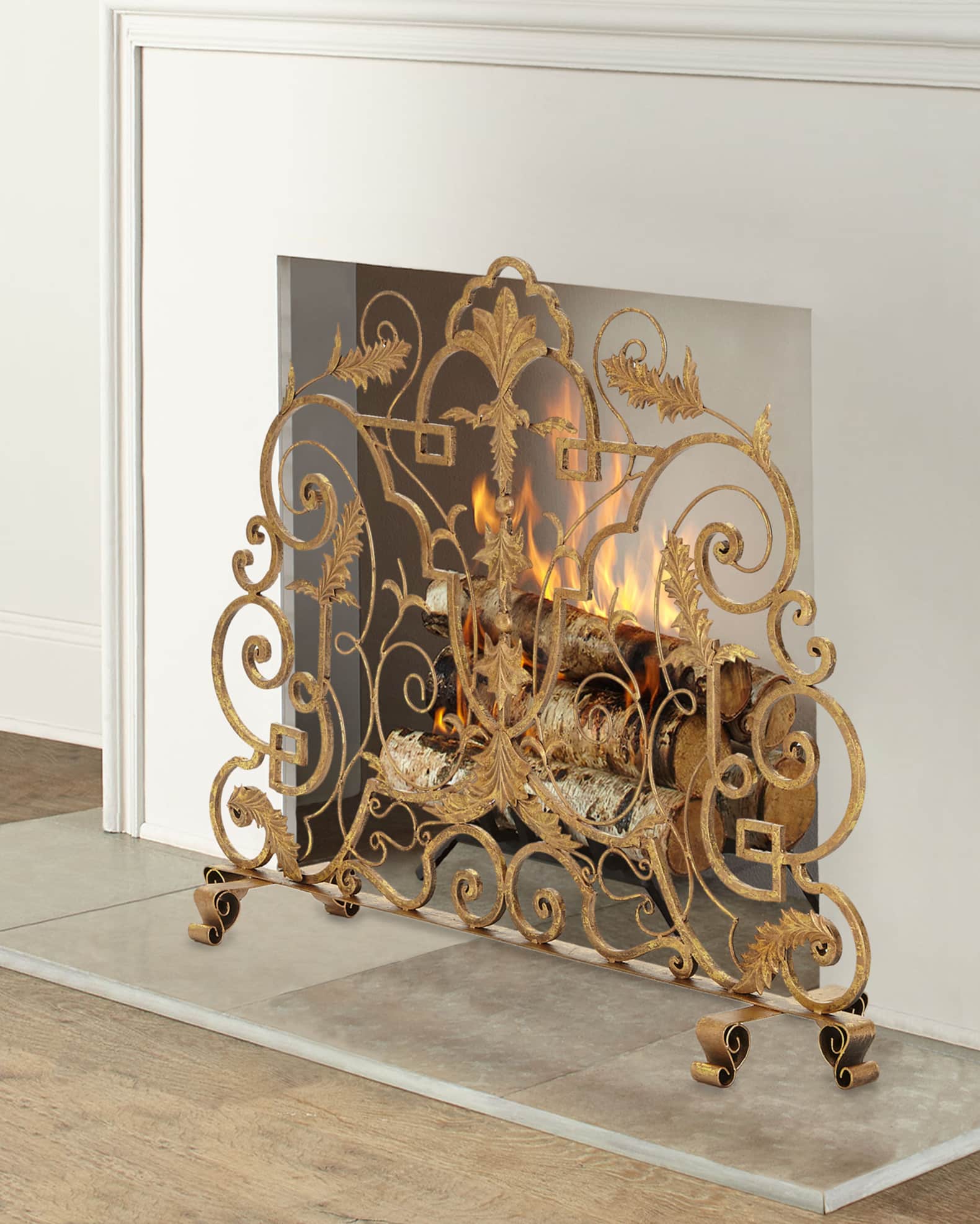 Italian Gold Single Panel Fire Screen 0