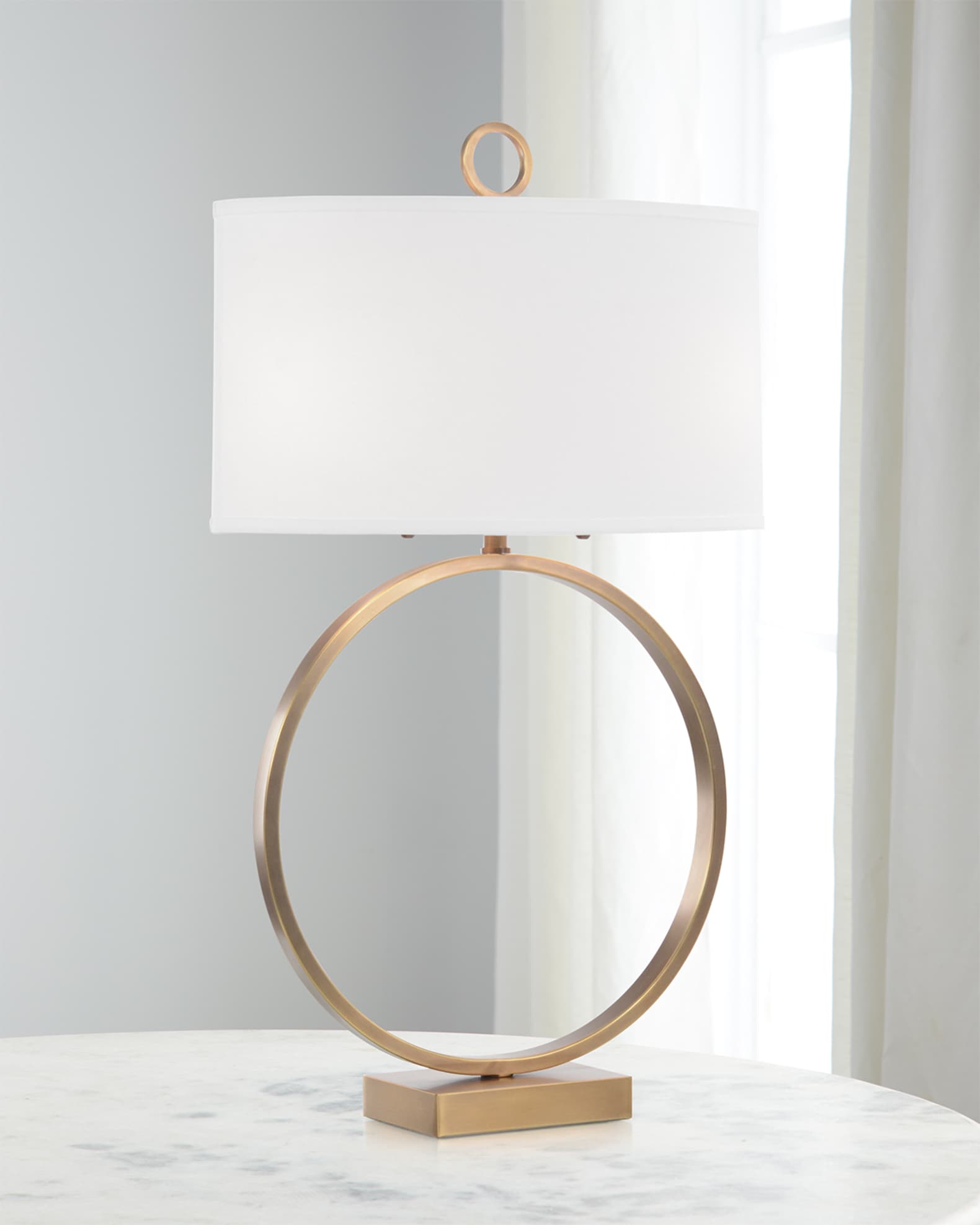 Brass ring table lamp hot sale