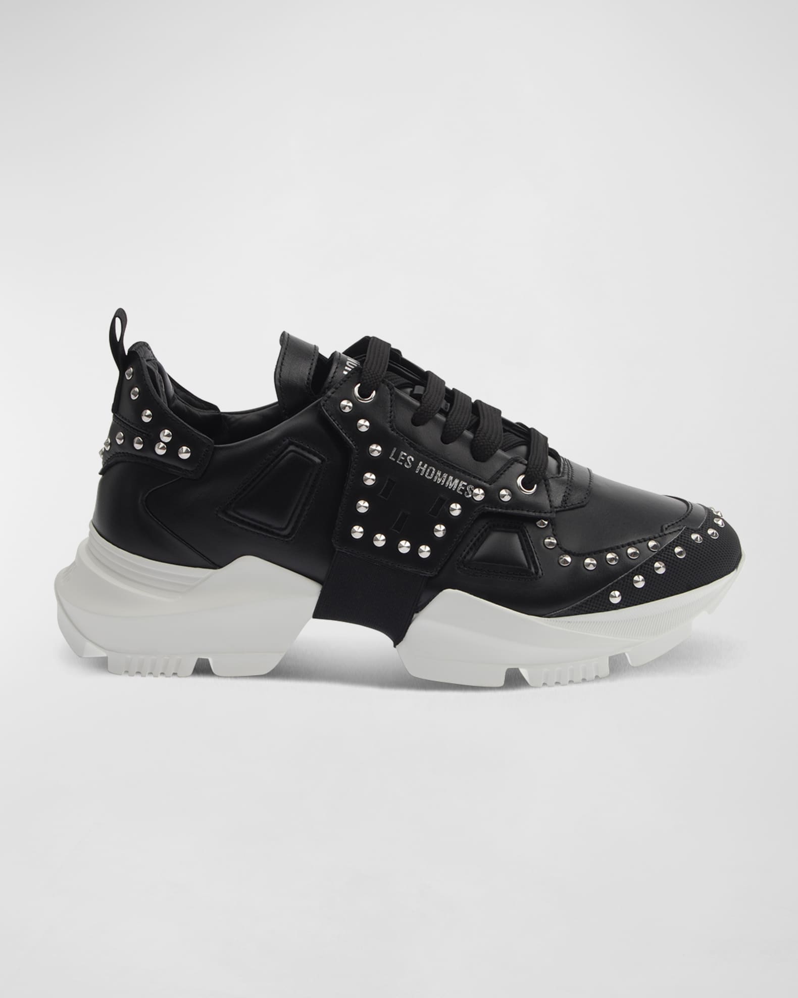 Les Hommes Men's Studded Leather Chunky Low-Top Sneakers | Neiman Marcus