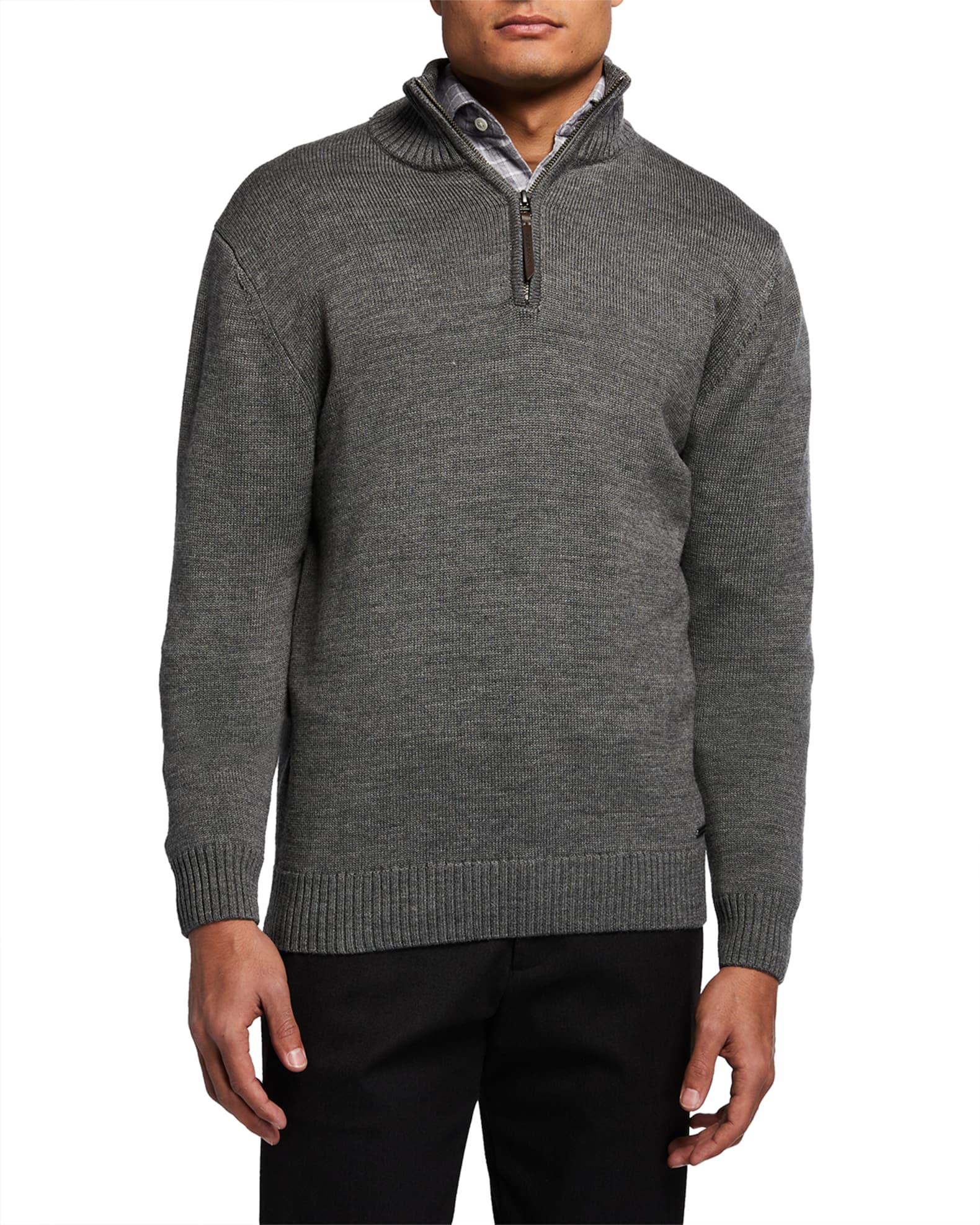 Rodd & Gunn Men's Dannemore Extrafine Quarter-Zip Sweater | Neiman Marcus