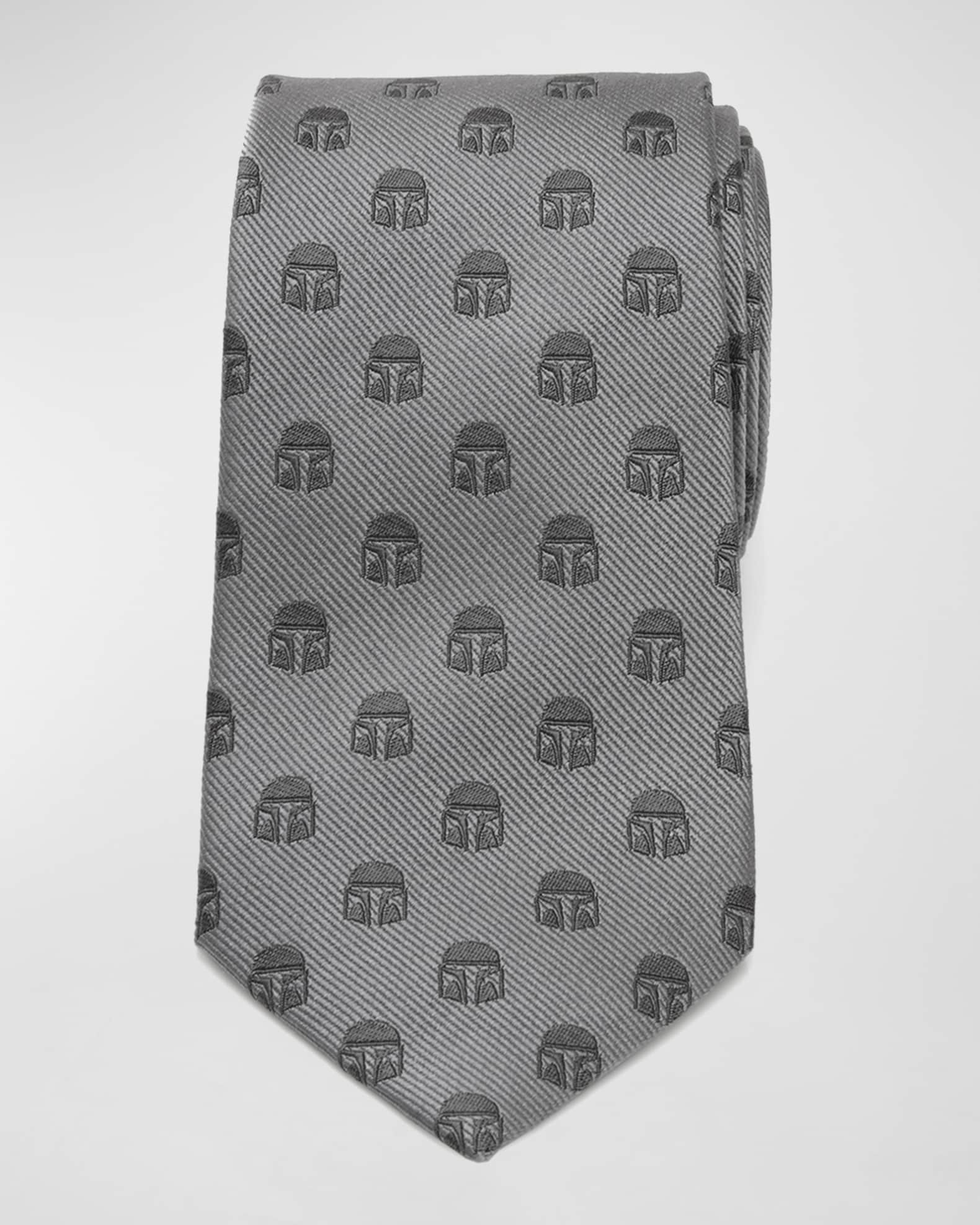 Men's The Mandalorian Helmet Silk Tie 0