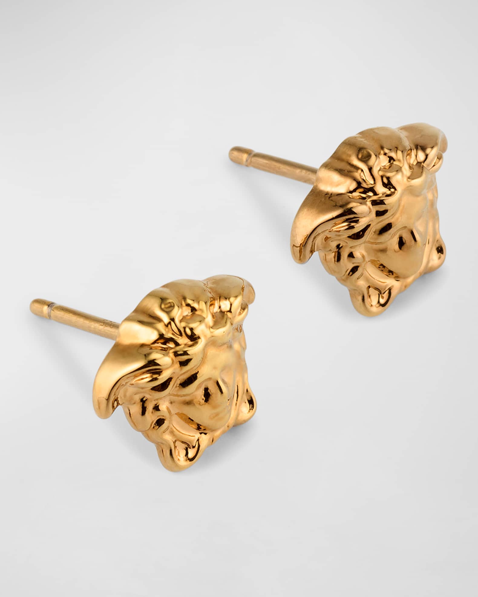 【関税＆送料込み】Versace Medusa Head Earrings In Gold-Ton Versace Men's Golden Medusa Head Earrings | Neiman Marcus