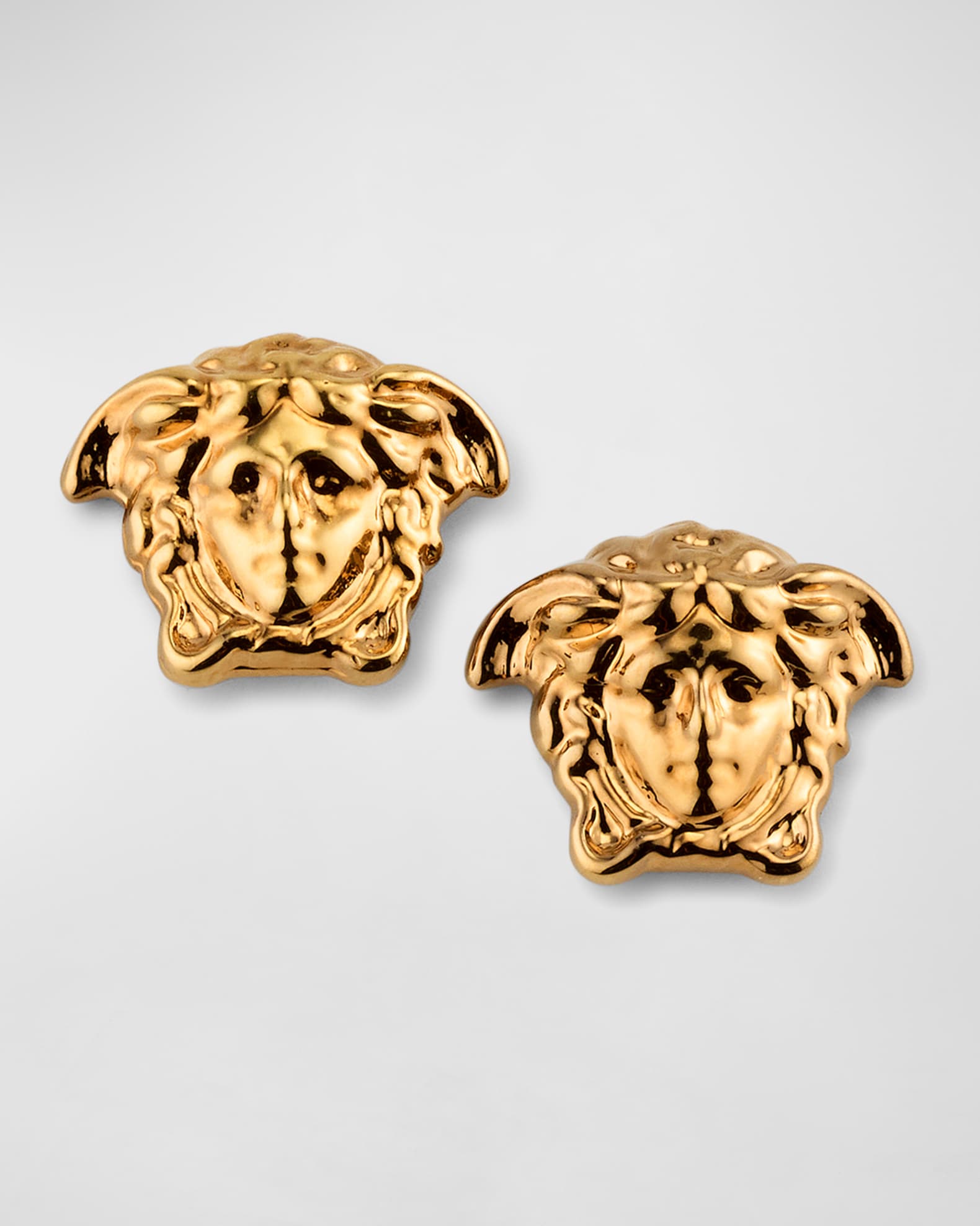 Men's Golden Medusa Head Earrings 0