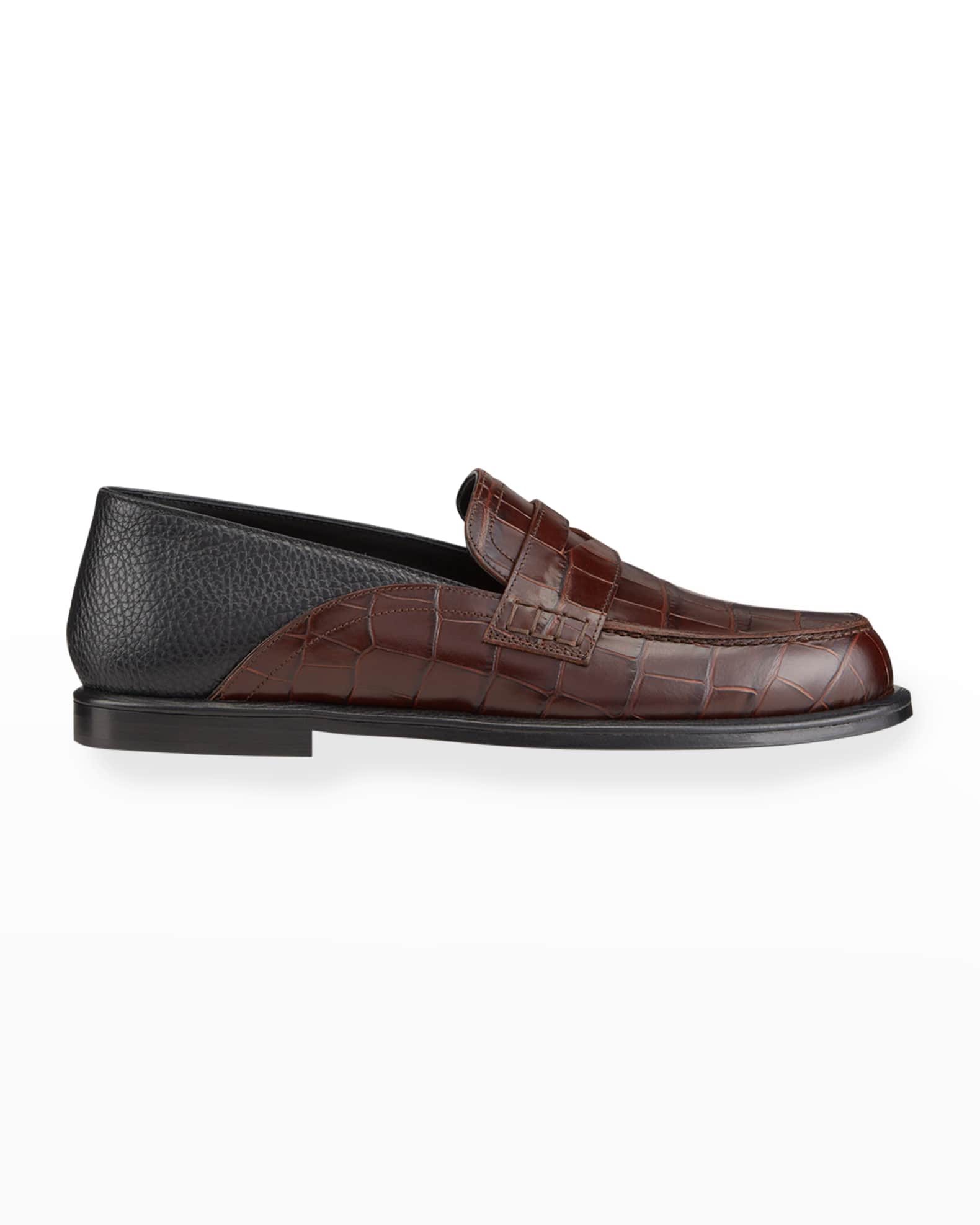 Croc Embossed Penny Loafers