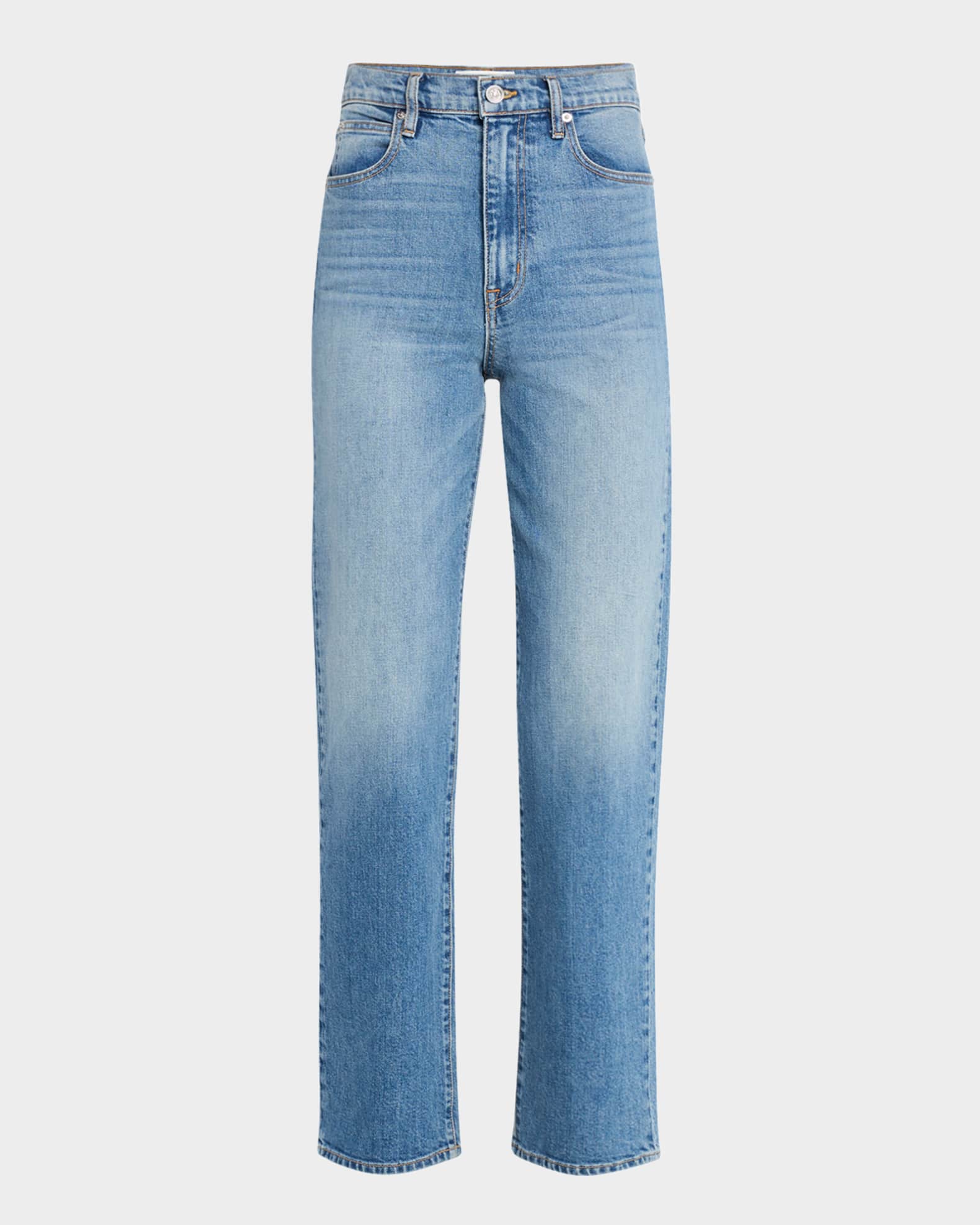 London High-Rise Straight-Leg Jeans 0