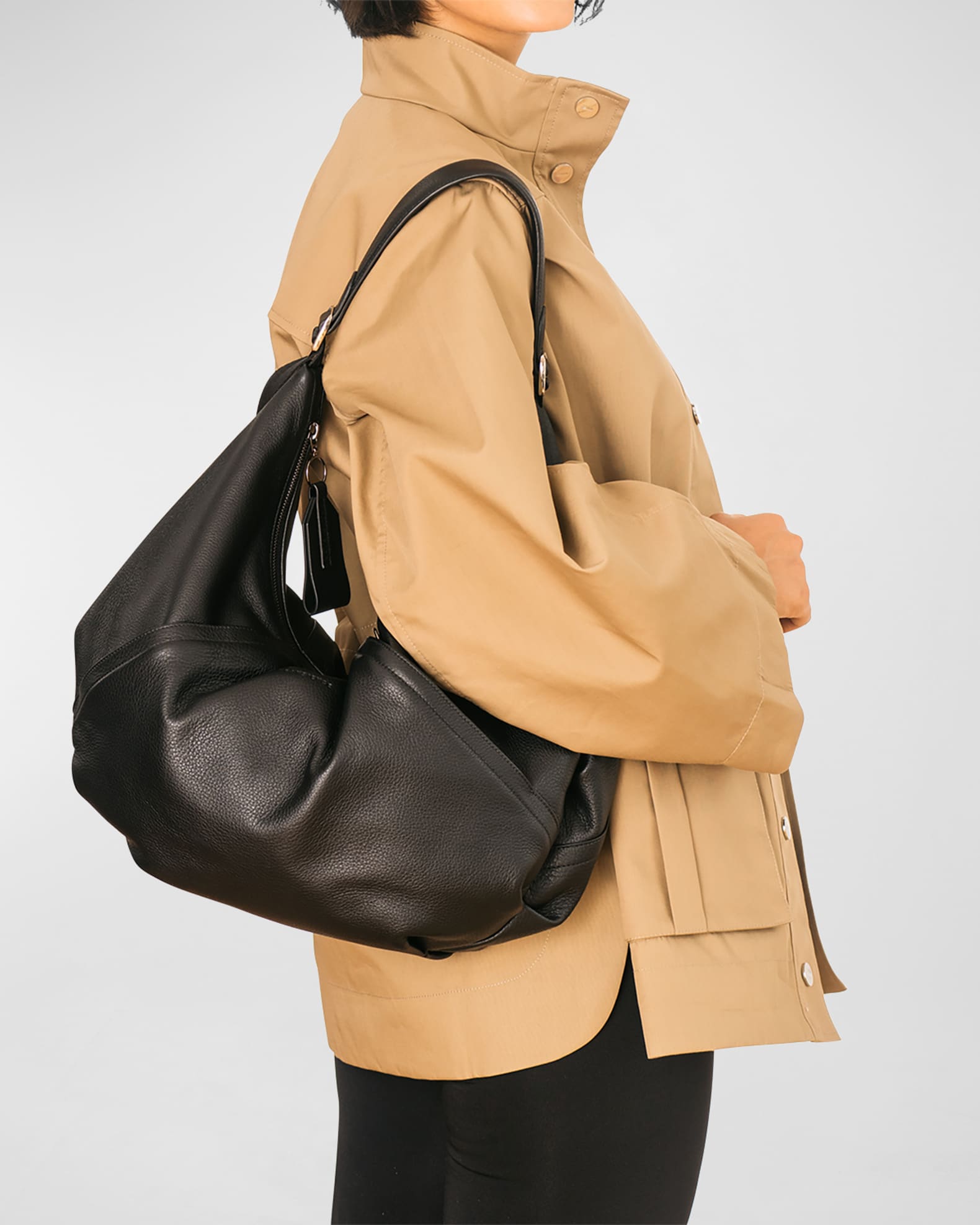 Slouchy leather shoulder bag 2025